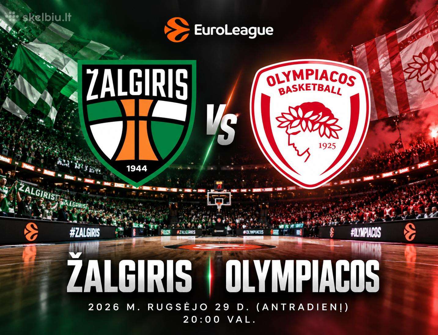 Žalgiris - Olympiacos 3 bilietai (Sidabrinė zona)