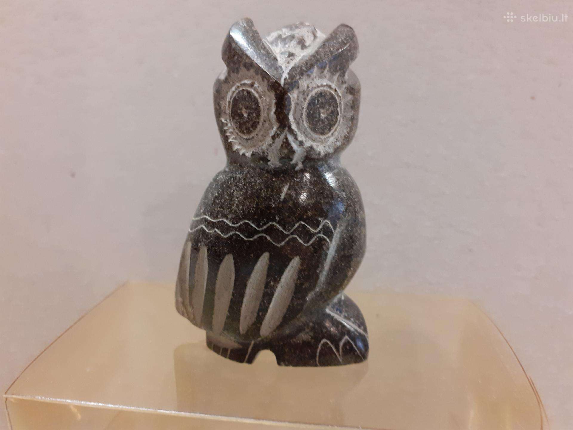 Akmeninė pelėdėlė, rankų darbo, H-7cm.