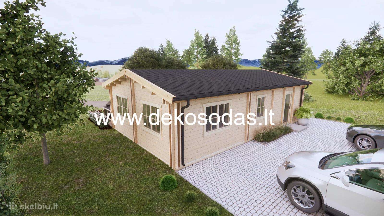 Medinis sodo namelis „šilas“ 10x5,95 m, 44 mm