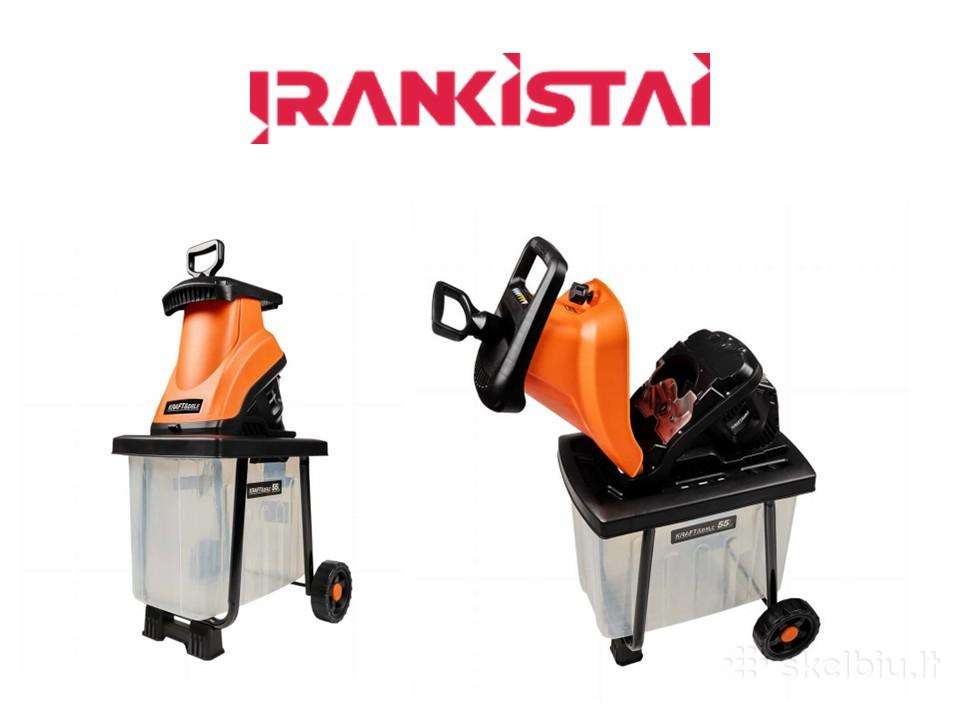 Elektrinis šakų smulkintuvas 3000 W, iki 45 mm 55l