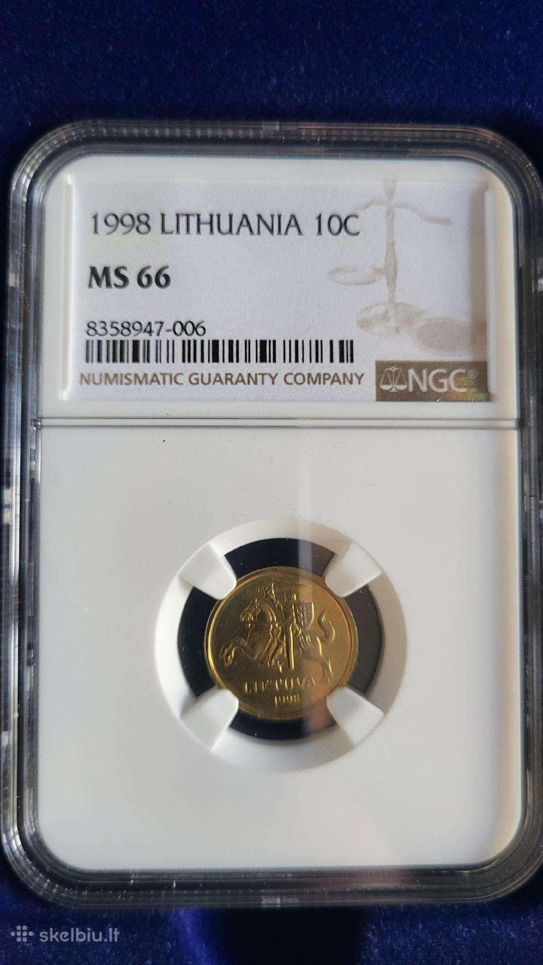 1998m 10 centų ms66