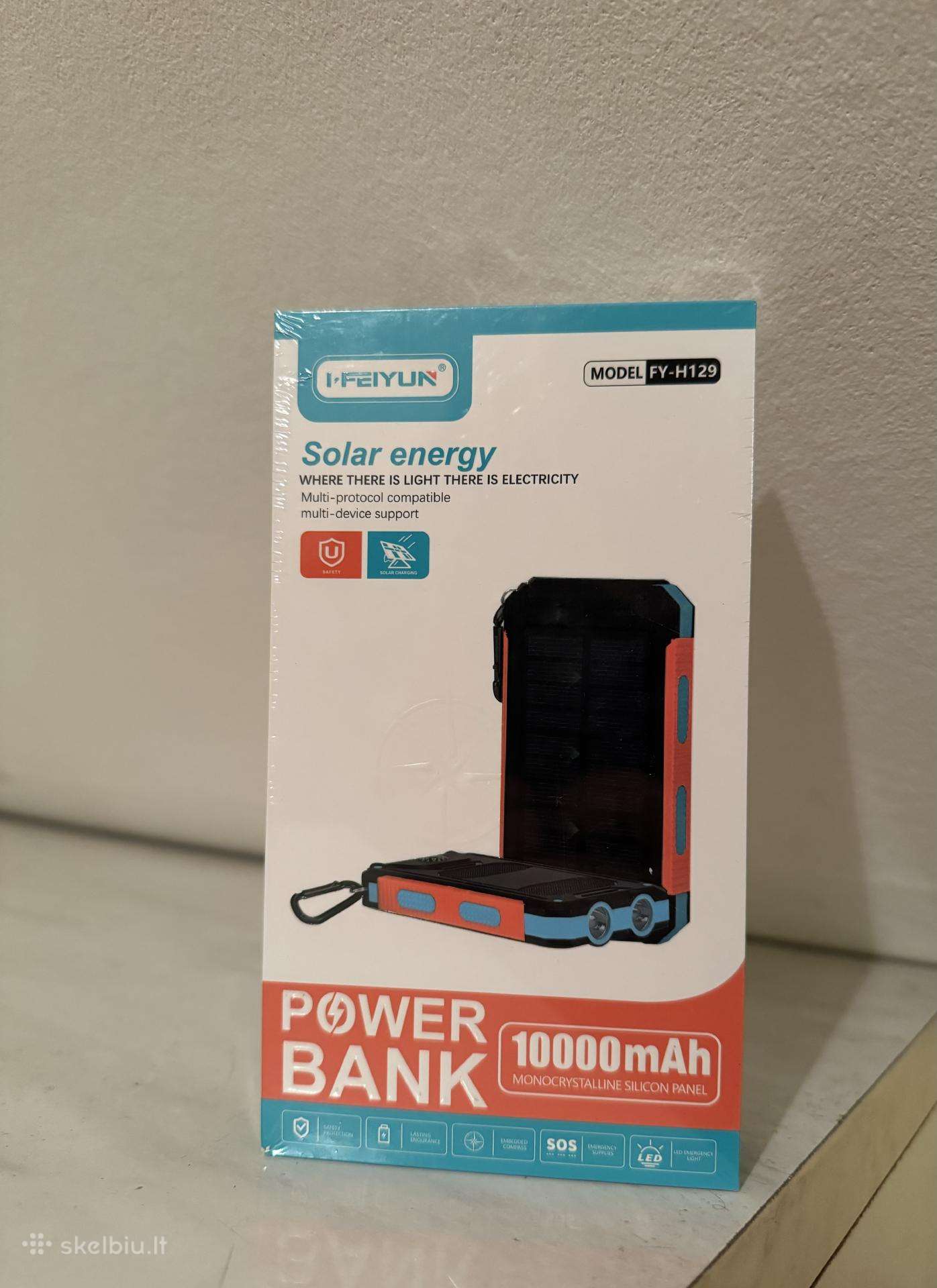 Naujas saule kraunamas Power Bank kroviklis