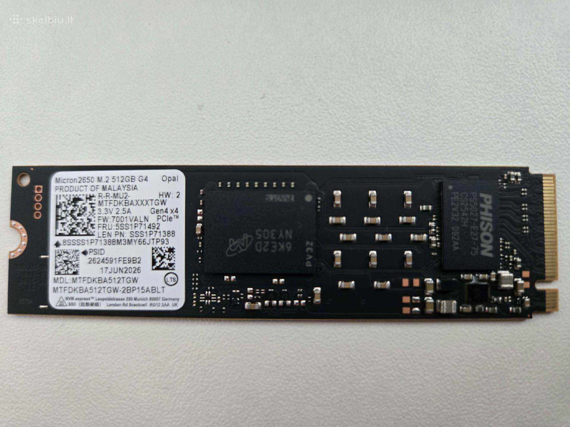 512gb Micron 2650 Pcie 4.0 M.2 SSD