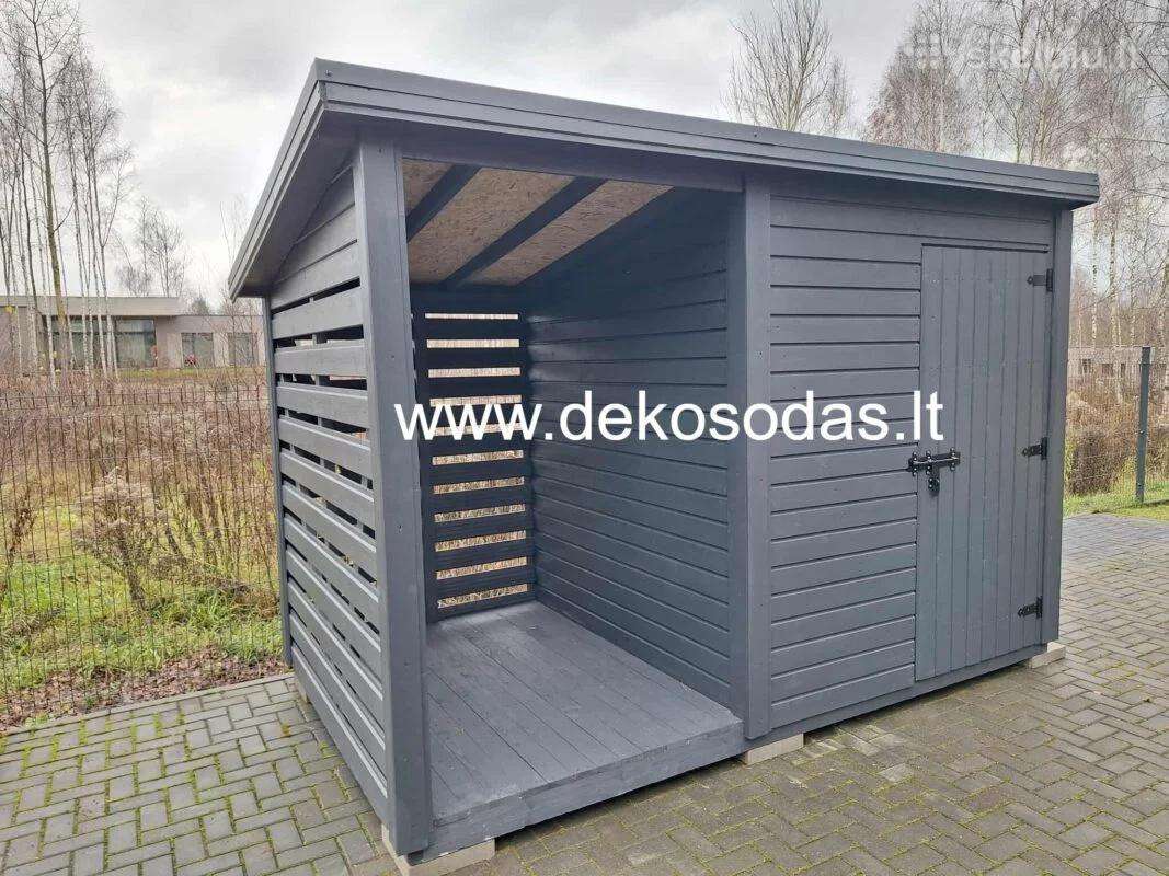 Medinė malkinė-sandėliukas 3,5x2 m