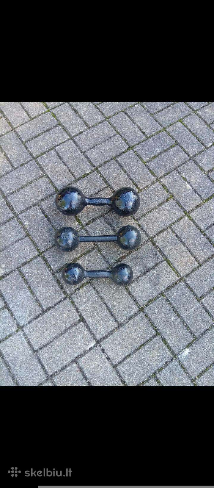 12-7-5 kg.originalus senovinis špyžinis hantelis