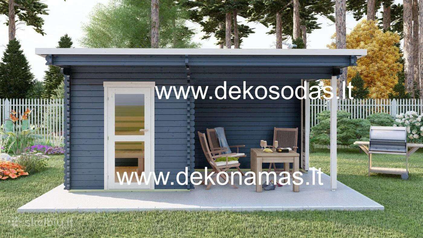 Medinė pirtis „Nordic Haven“ 5,10x3,60 m, 45 mm
