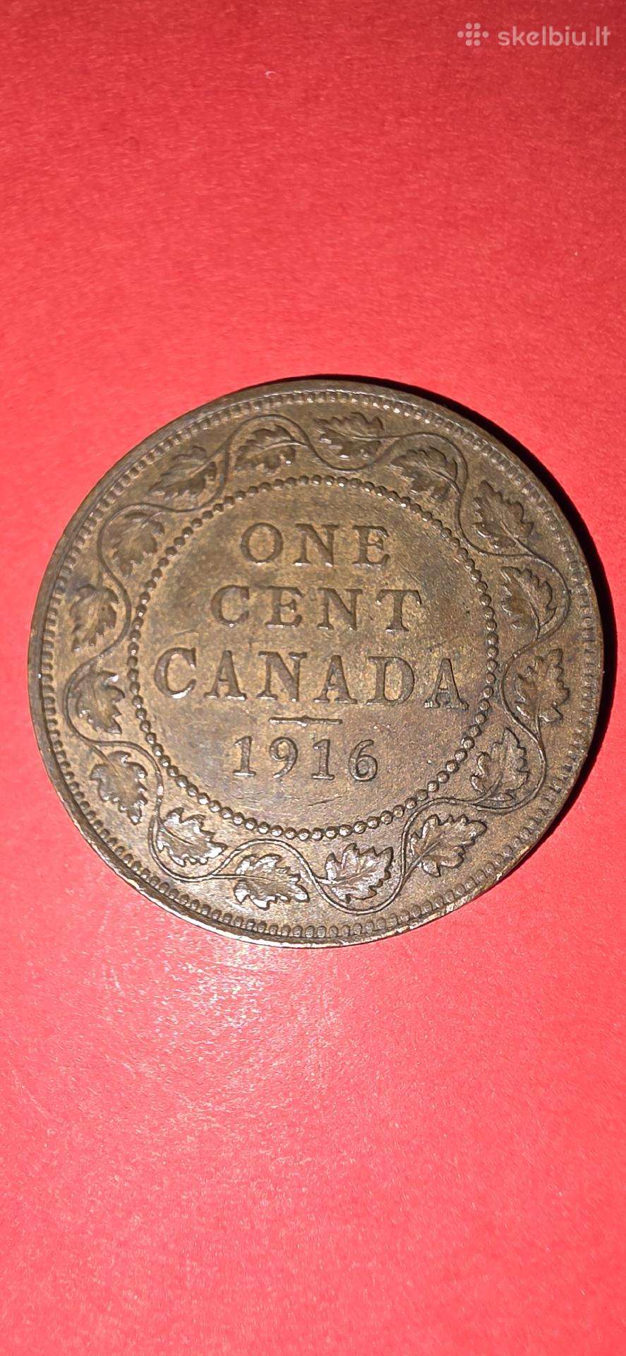 Kanada 1 centas 1916.