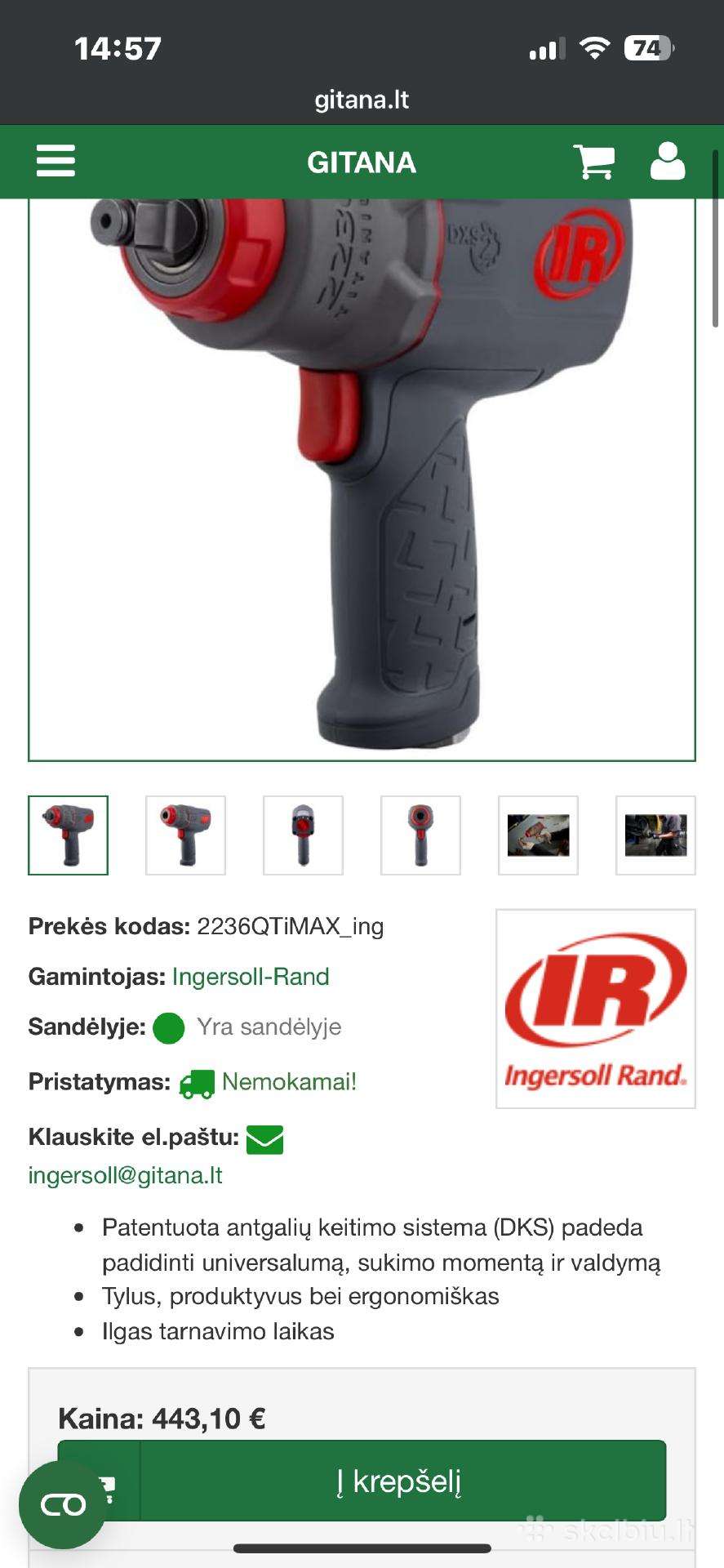 Smūginis veržliasukis Ingersoll 2236qtimax
