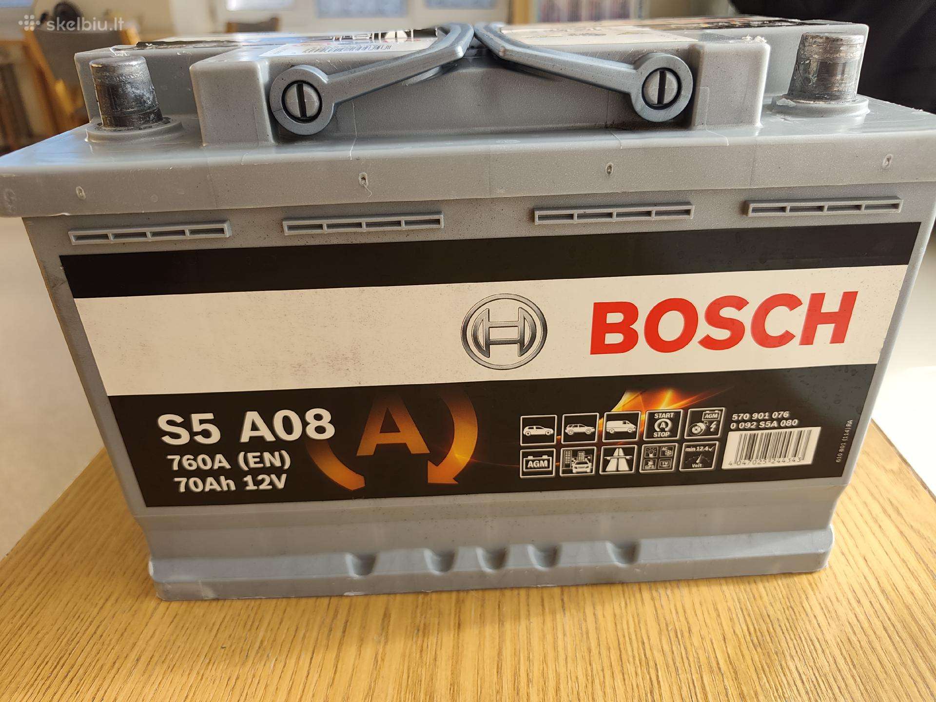 Bosch S5 A08 Agm 70ah 760a (gelinis)