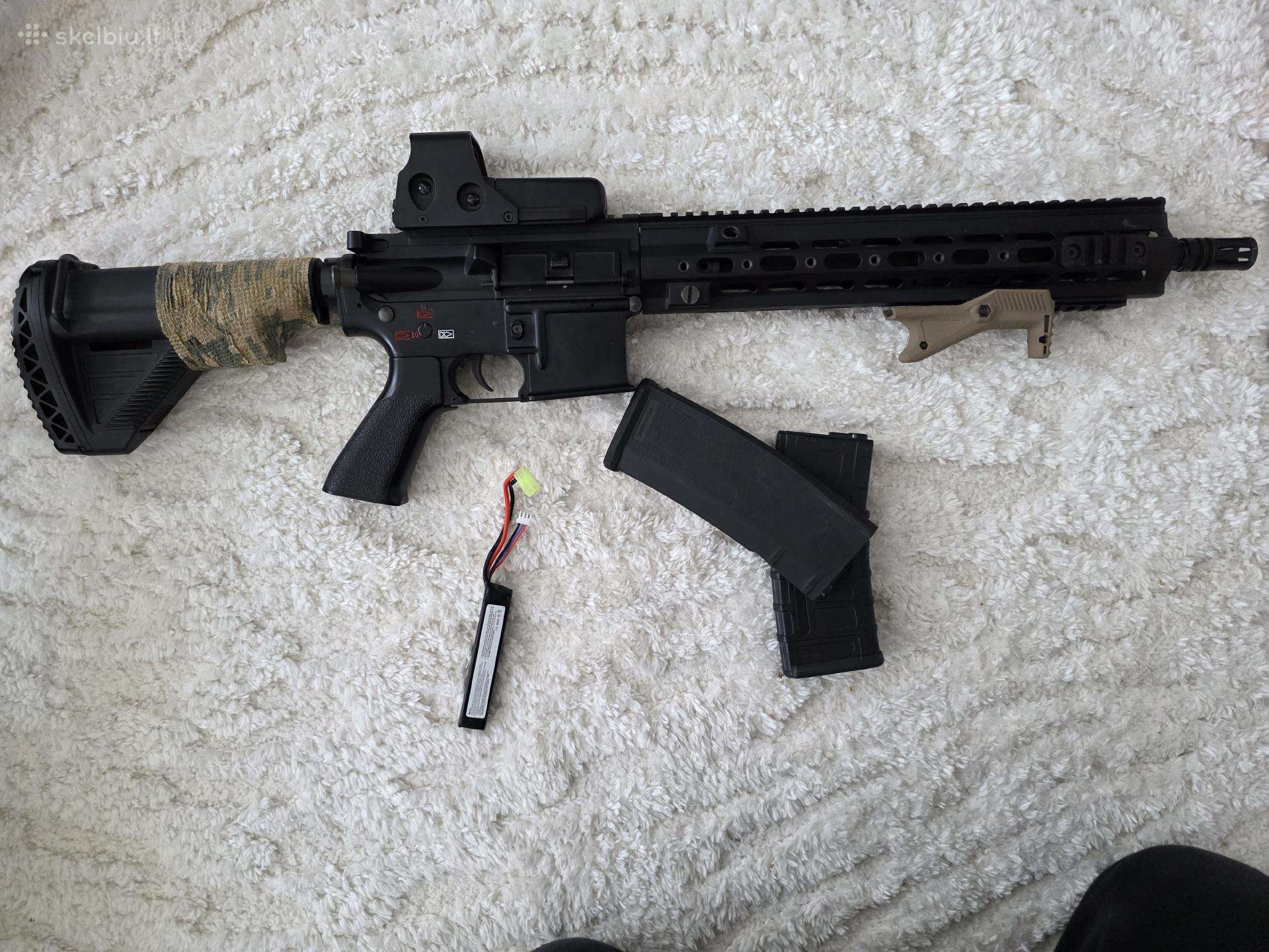 Parduodu mažai naudotą airsoft Hk416 + glock 19