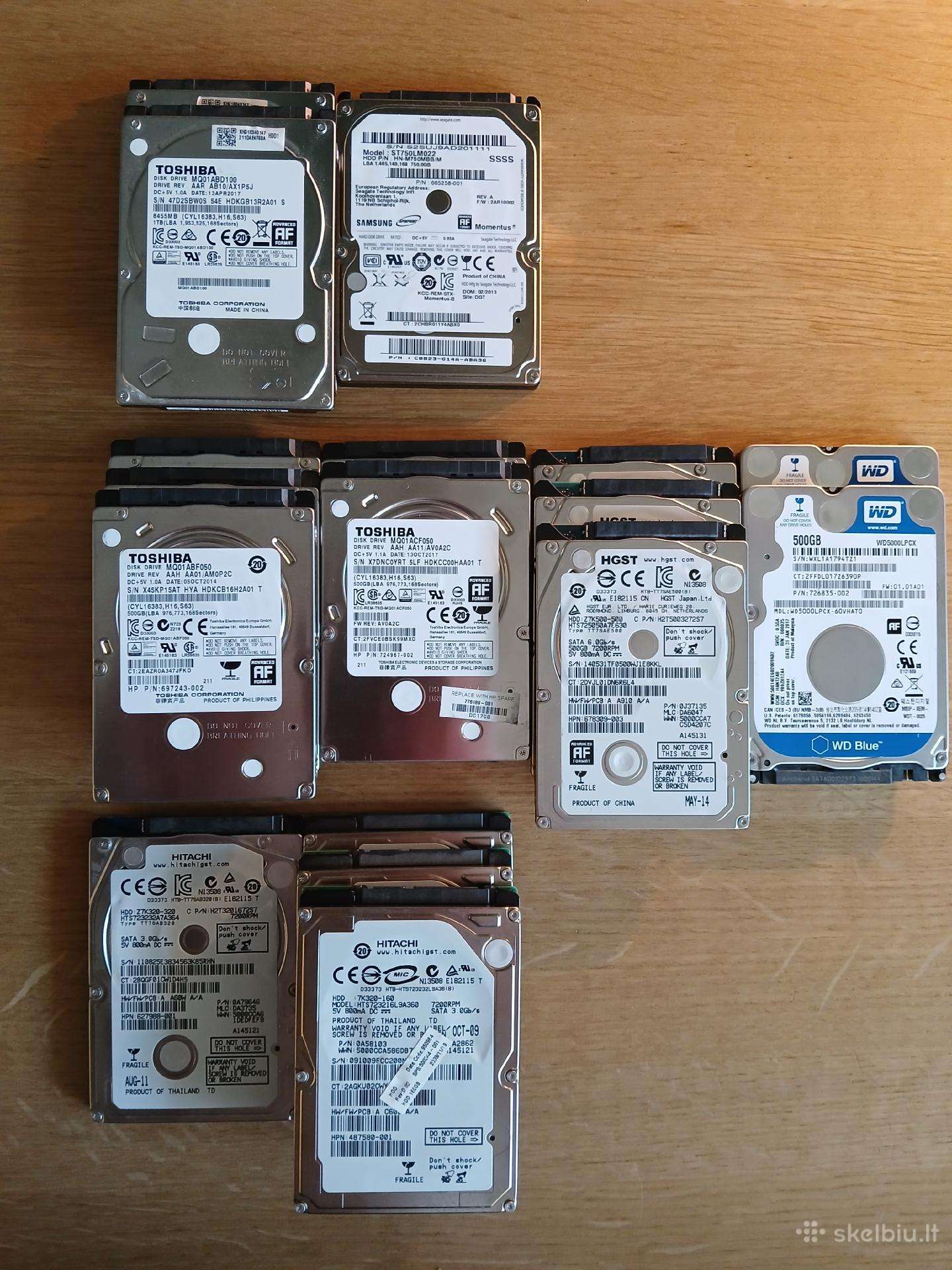 Parduodami įvairūs 2.5" HDD diskai