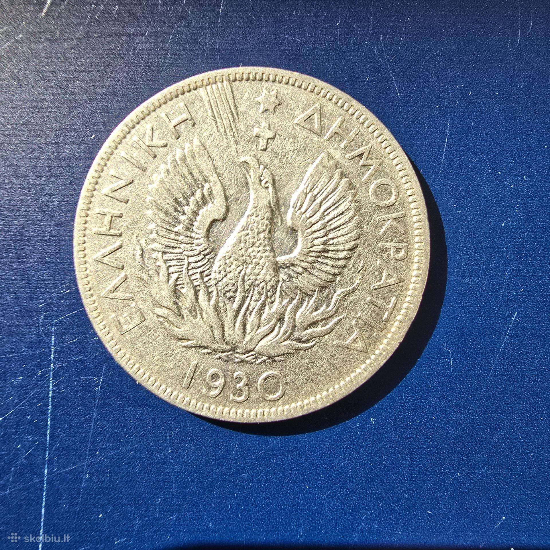 Graikija 1930 5 drachmos Cu-ni