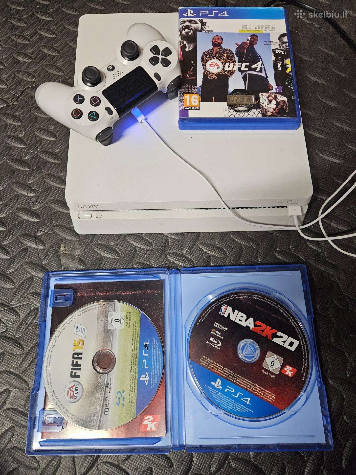 Baltas ps4 slim 500gb 13.04 su žaidimais