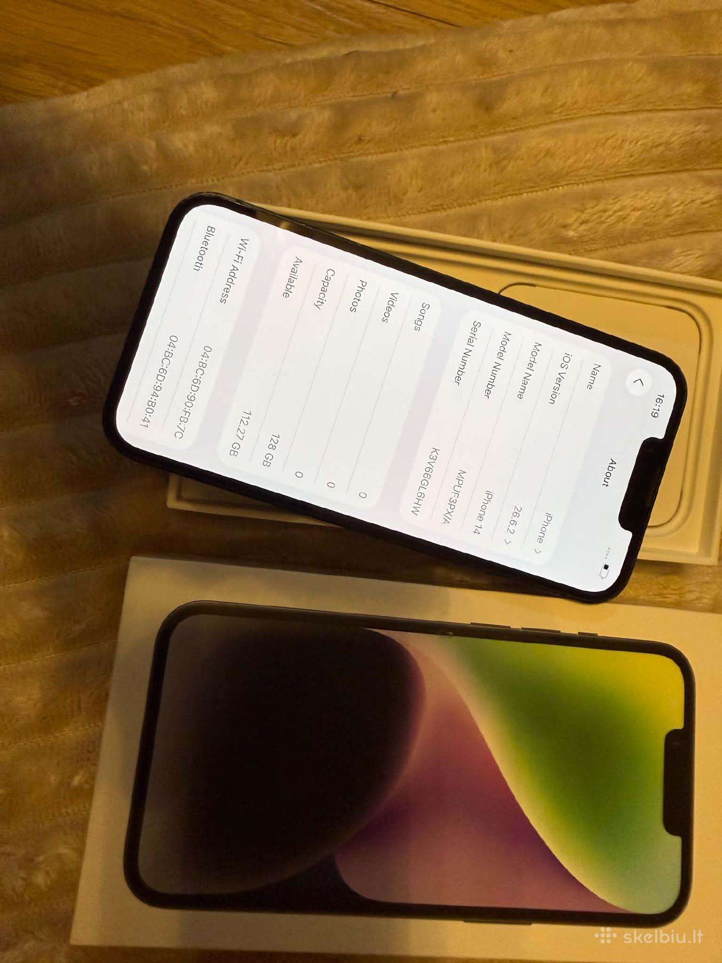 Parduodamas iPhone 14 128 GB.