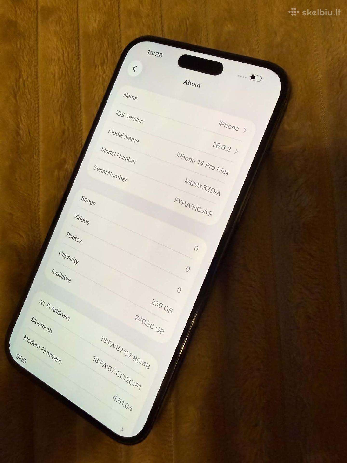Parduodamas iPhone 14 Pro Max 256 GB.