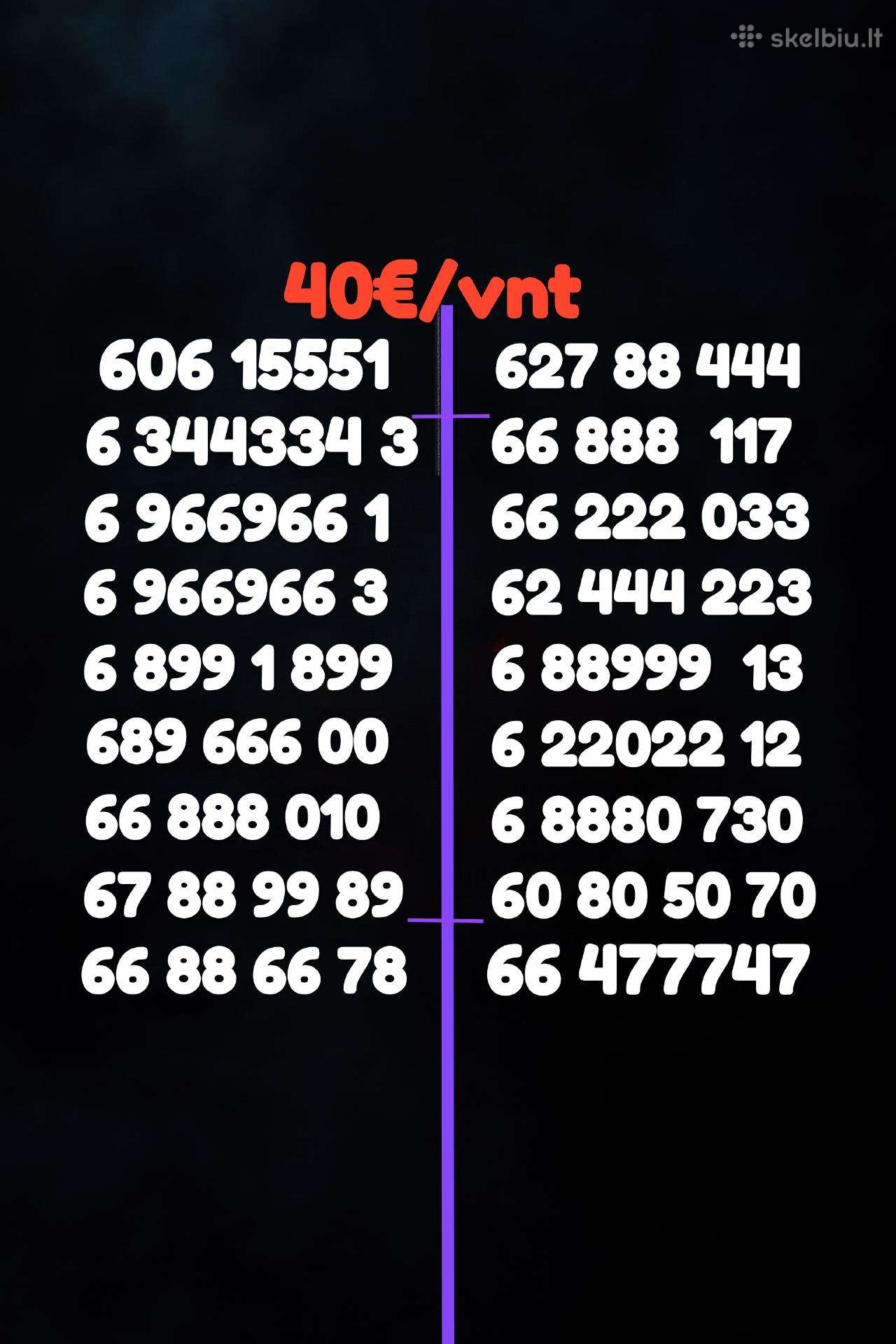 Gražus VIP numeris už 40€ 000 111 444 777 888 999