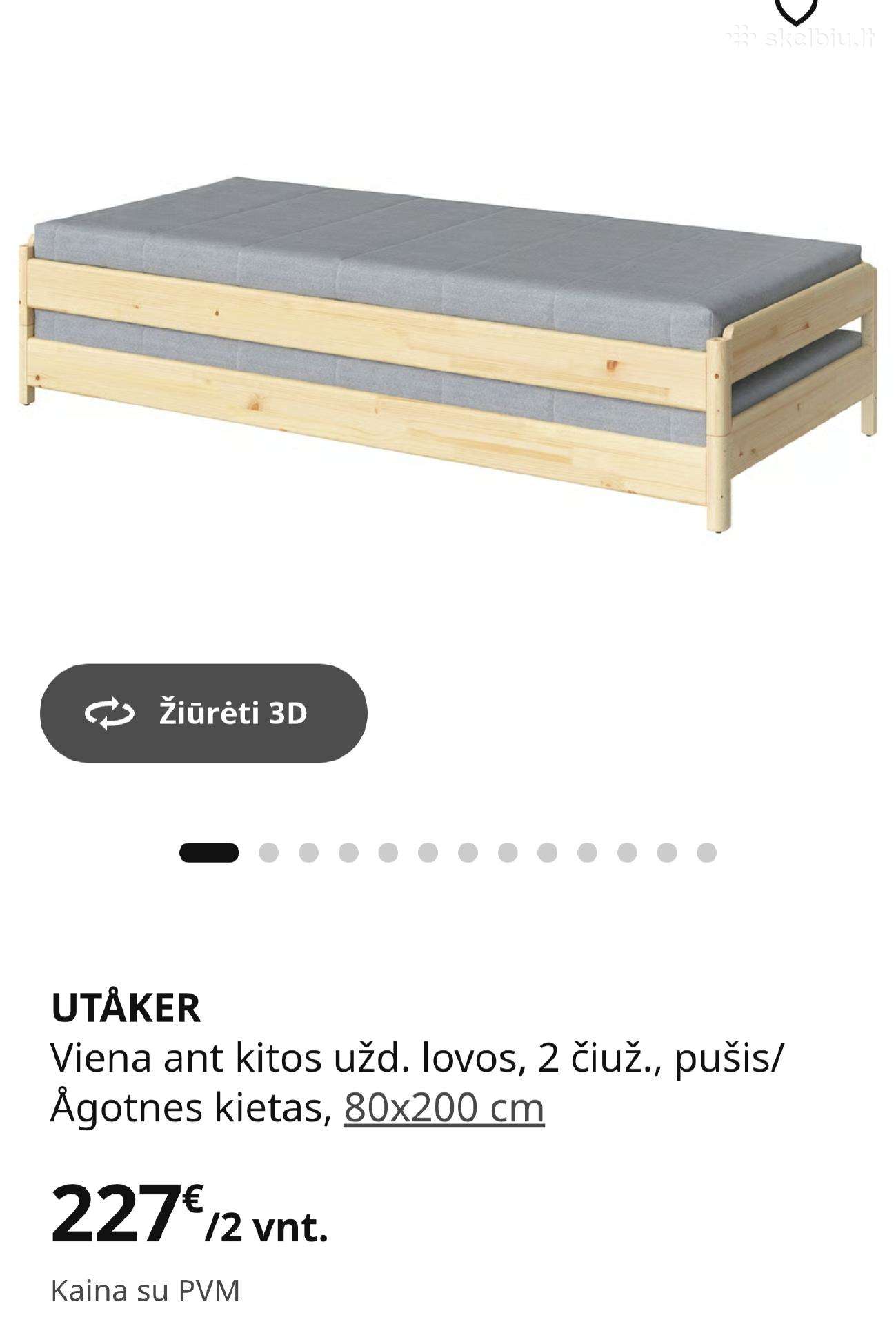 Universalios Ikea lovos vaikų ar svečių kambariui