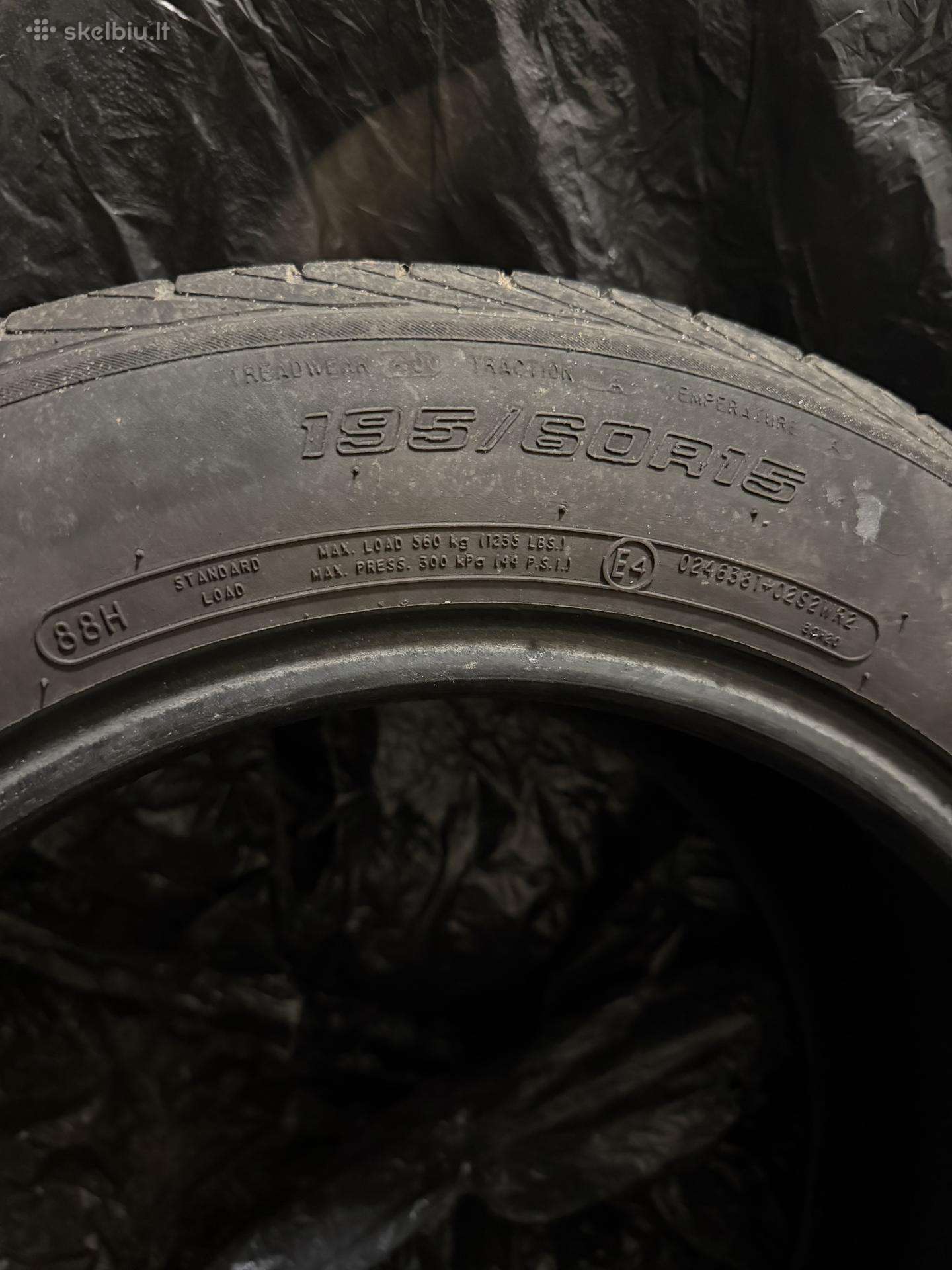 3 Vasarinės 195/60r15 padangos