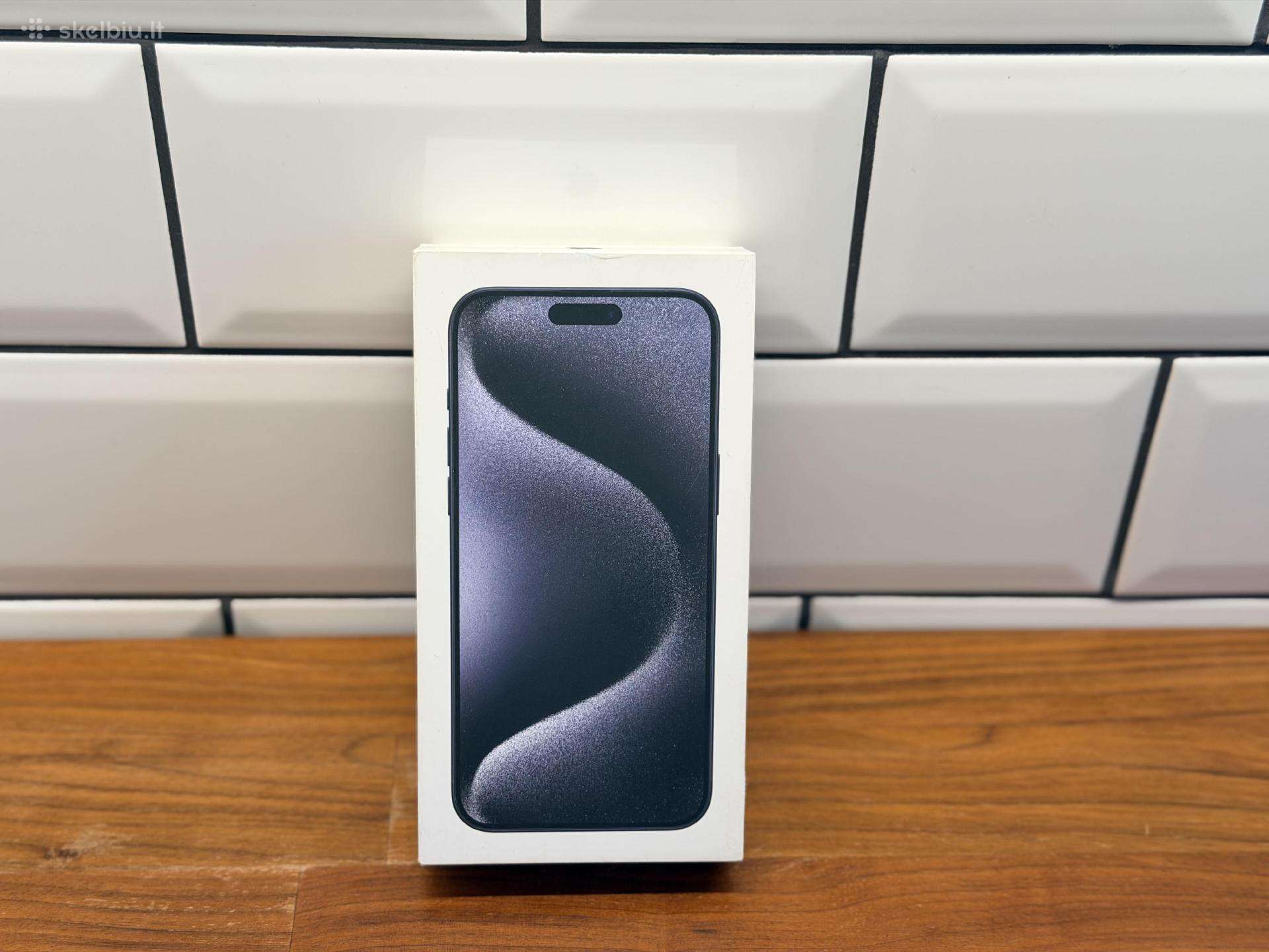 Apple iPhone 15 Pro Max 256gb dežutė, aksesuarai