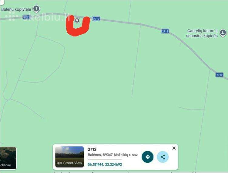 Parduodu 1 ha žemės ūkio pask. sklypas. Mažeikiai