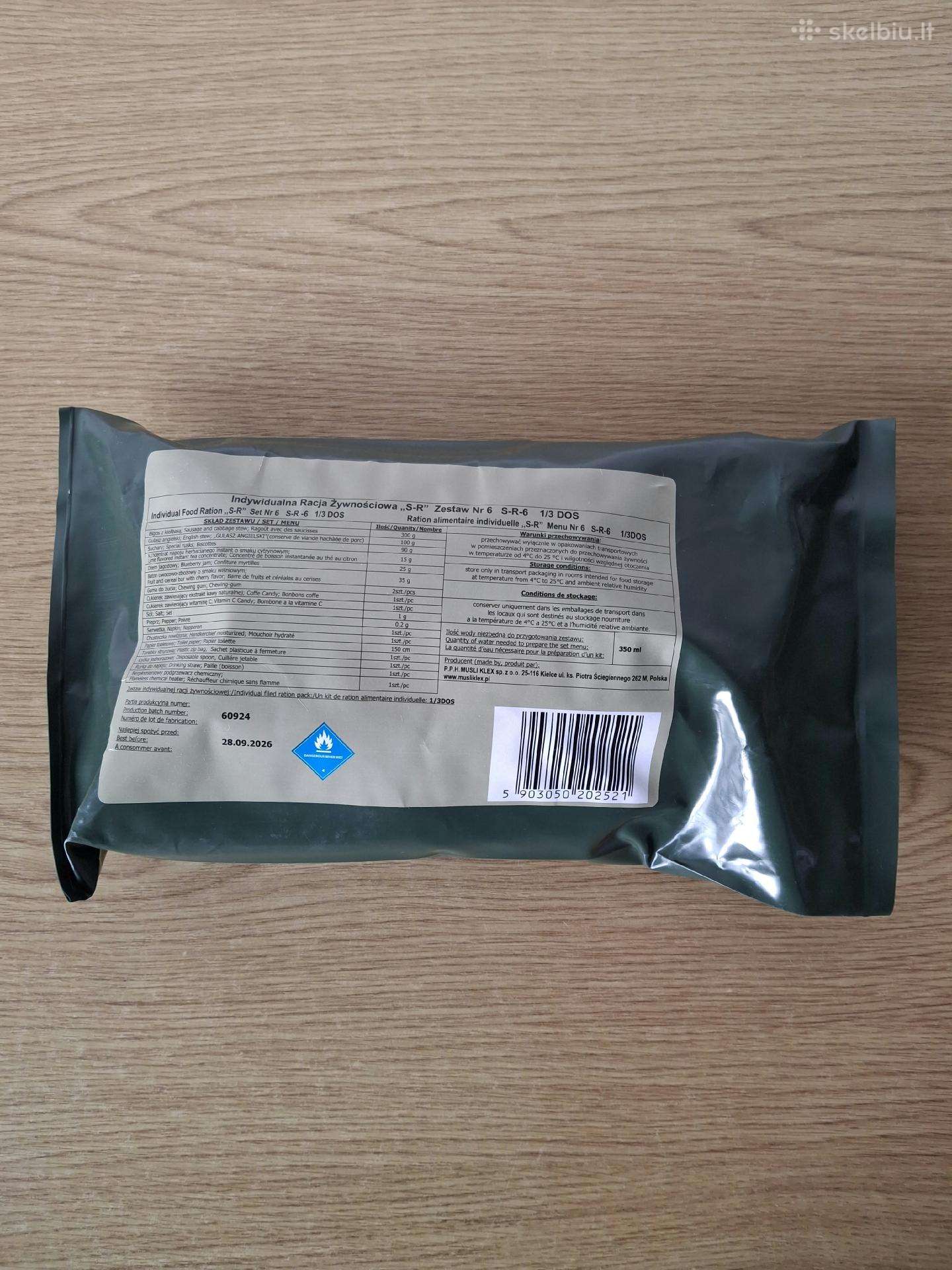 Lenkiskas sausas davinys Mre keliu skoniu