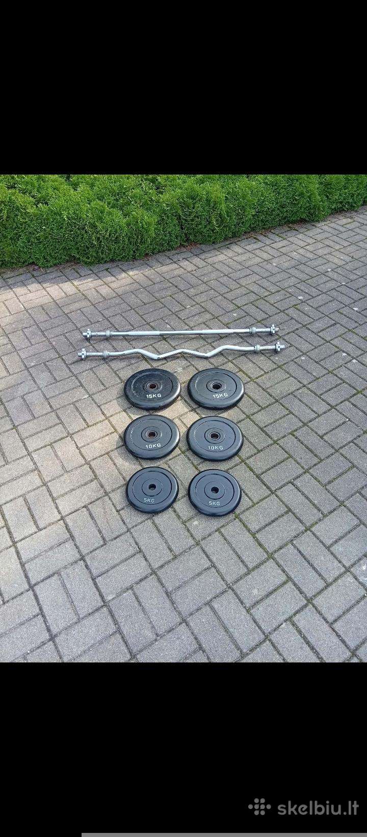 75kg./metaliniai-gumuoti blynai/31m.m./120cm./2št.