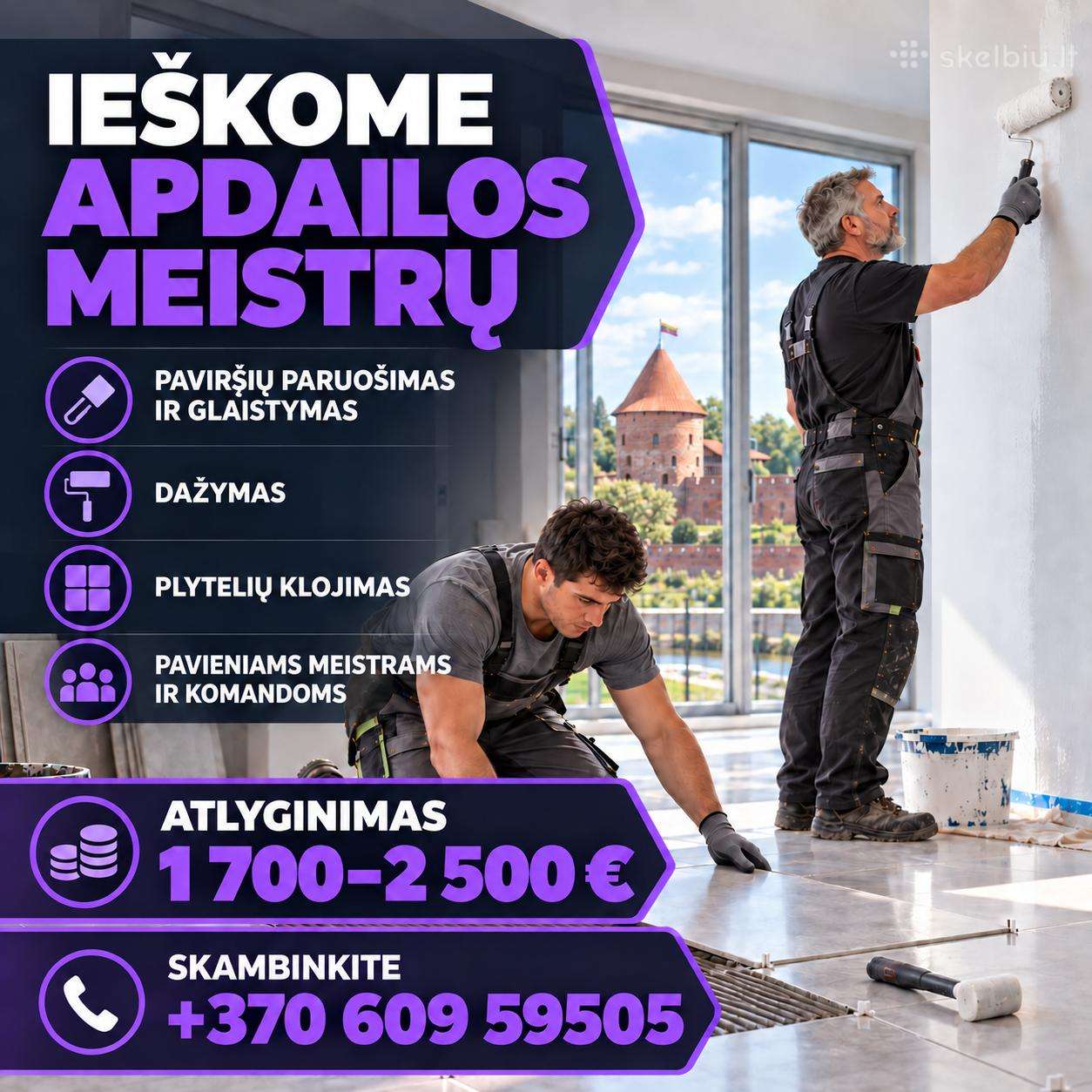 Ieškome apdailos meistrų