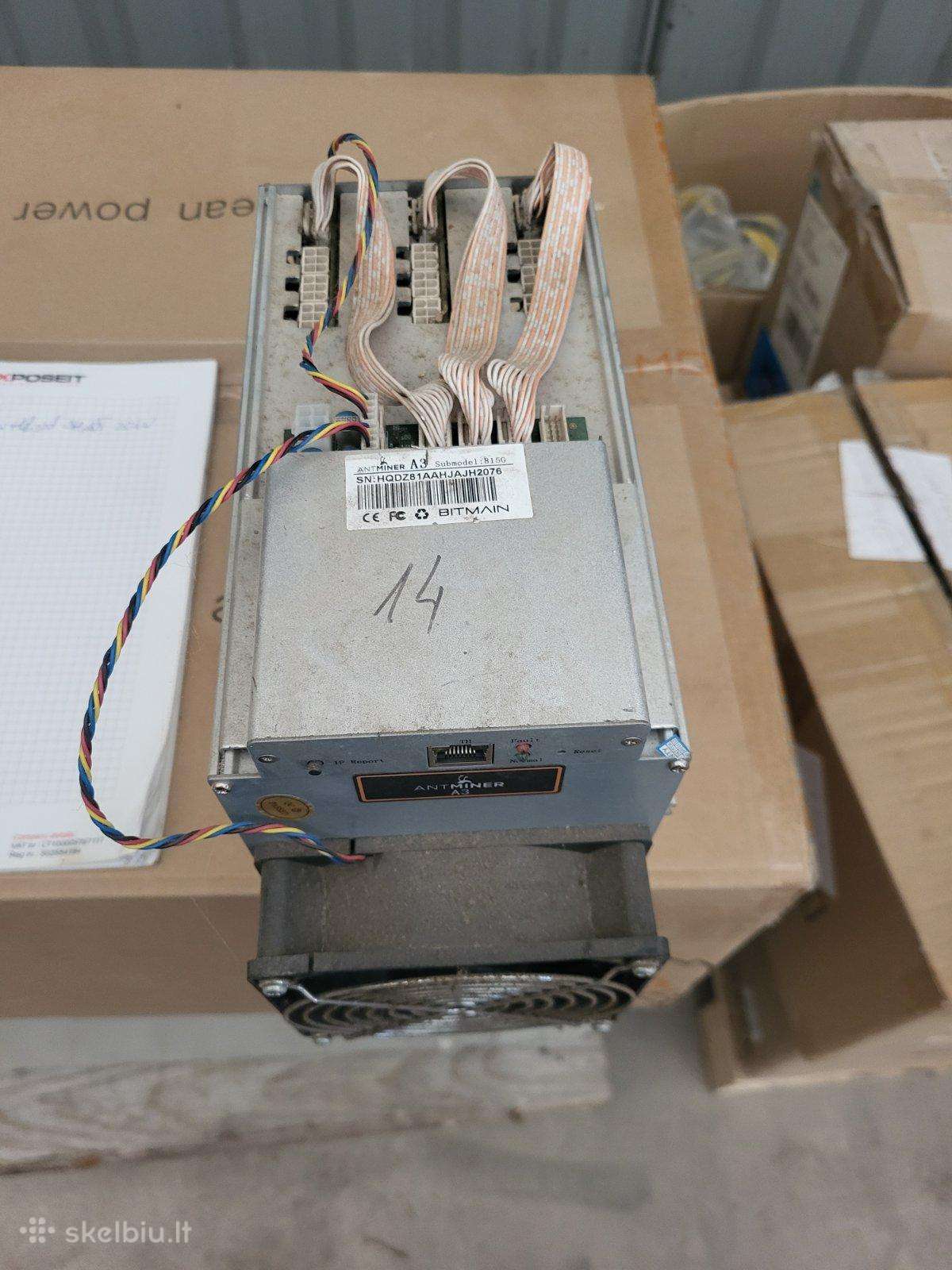 Kripto kasimo įranga Bitmain Antminer (A3, D3) ir
