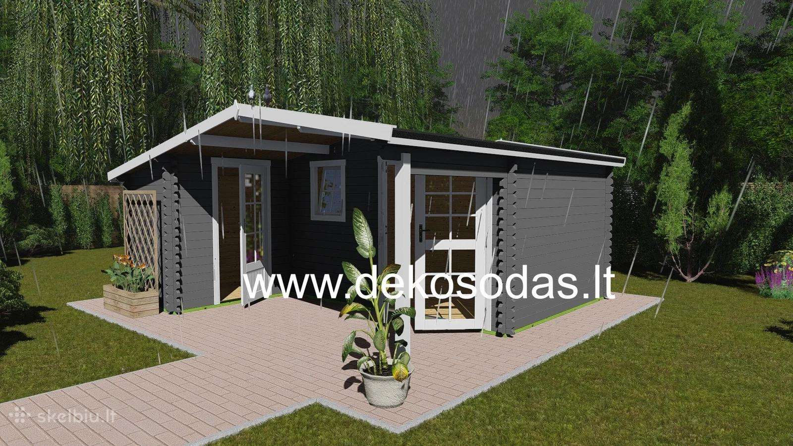 Medinis sodo namelis „nordis“ 5,10x4,80 m, 40 mm