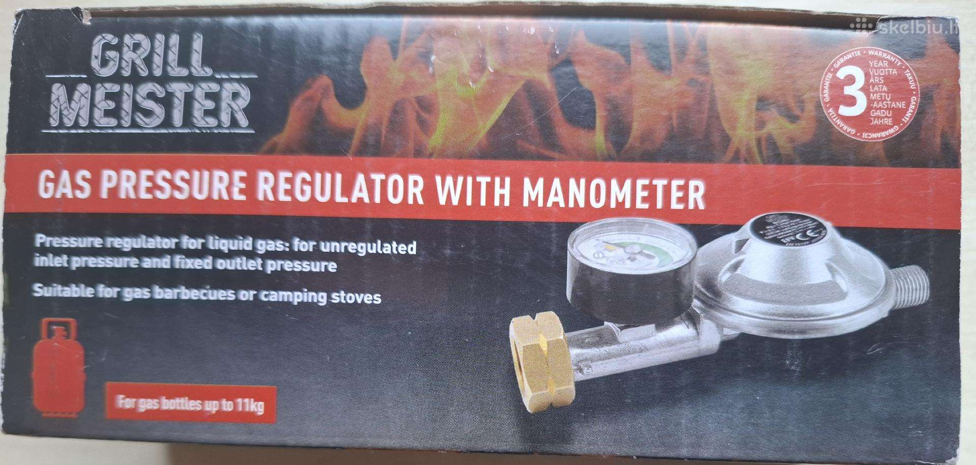 Dujų slėgio reguliatorius su monometru