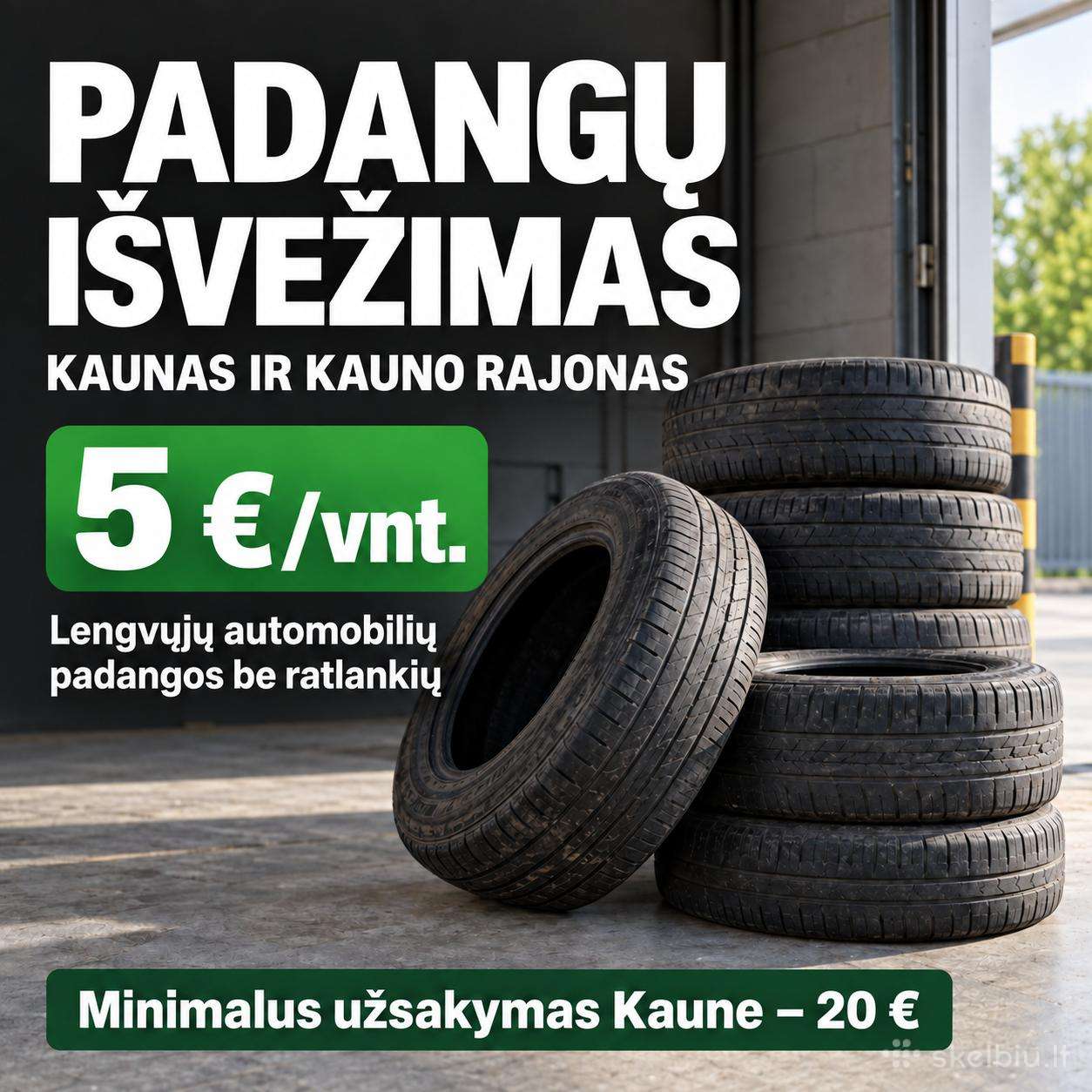 Padangų surinkimas ir išvežimas Kaune
