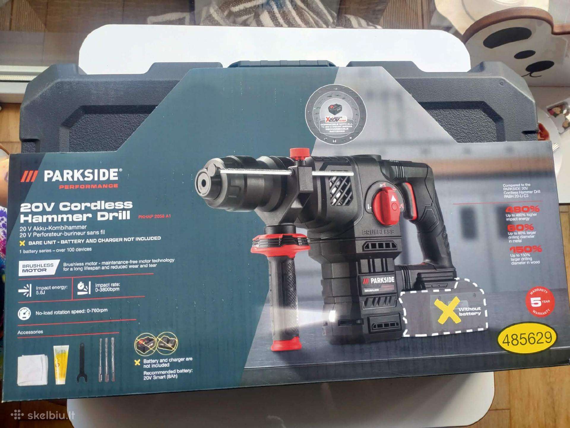 Parkside 20v akumuliatorinis perforatorius 5j