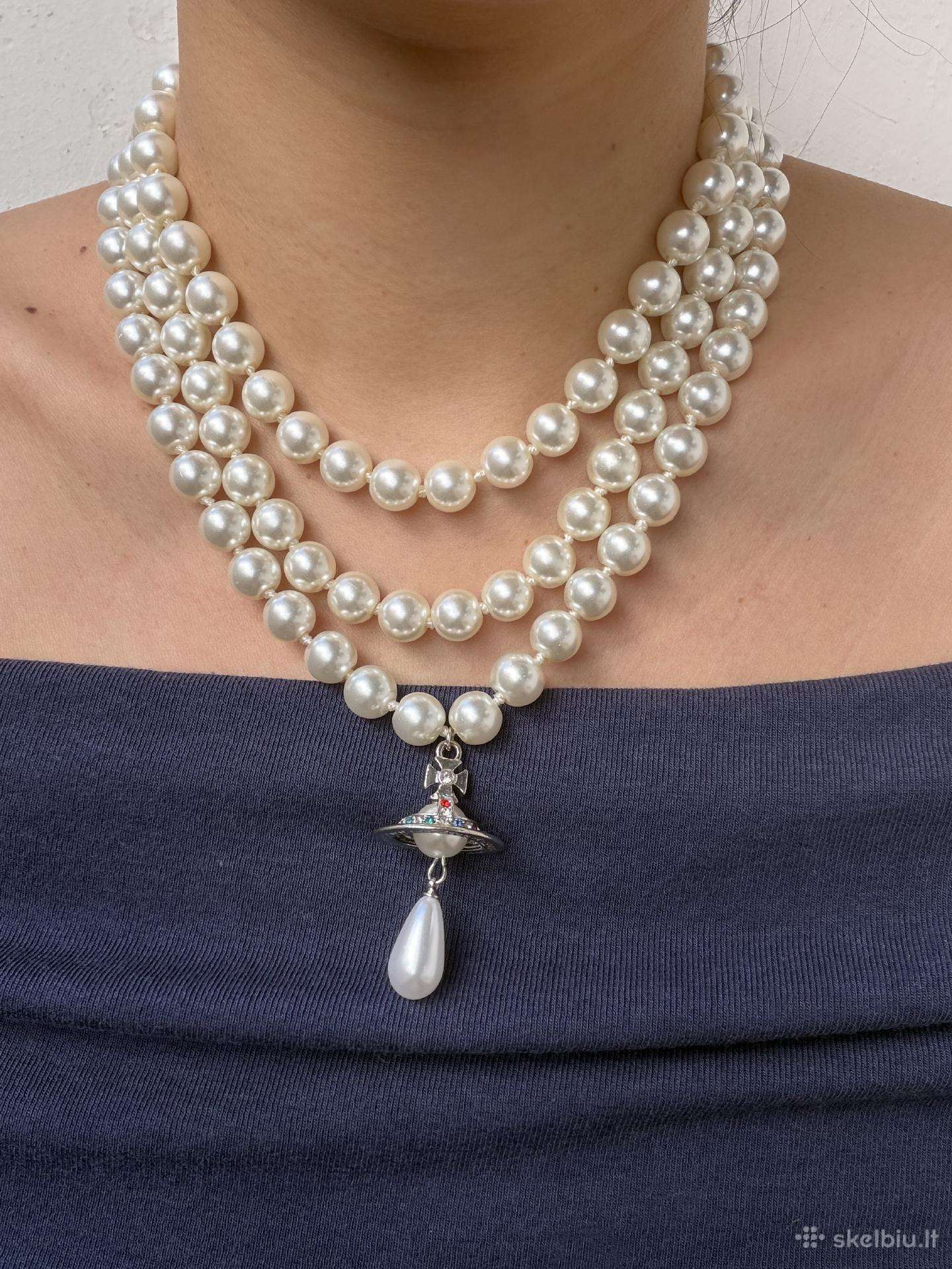 Vivienne Westwood Three Row Pearl Drop Choker