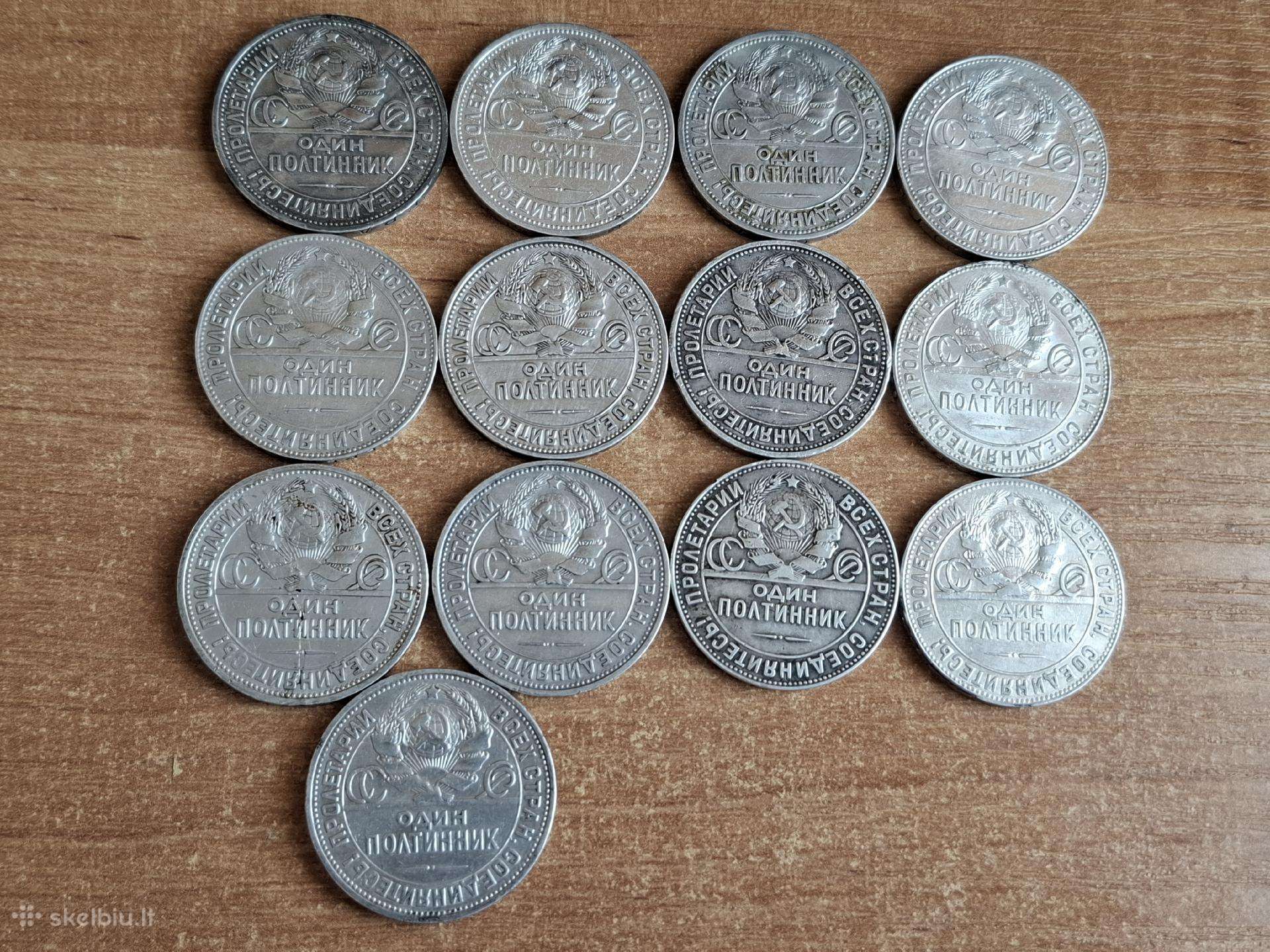 Sovietinės ir lenkiškos sidabrinės monetos