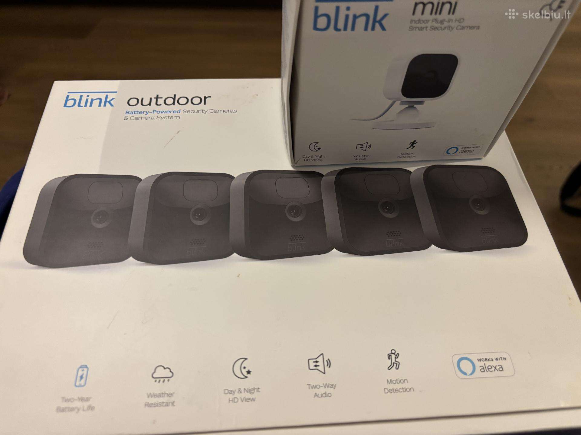 Blink Outdoor 5 kamerų apsaugos sistema+ Blink Mi