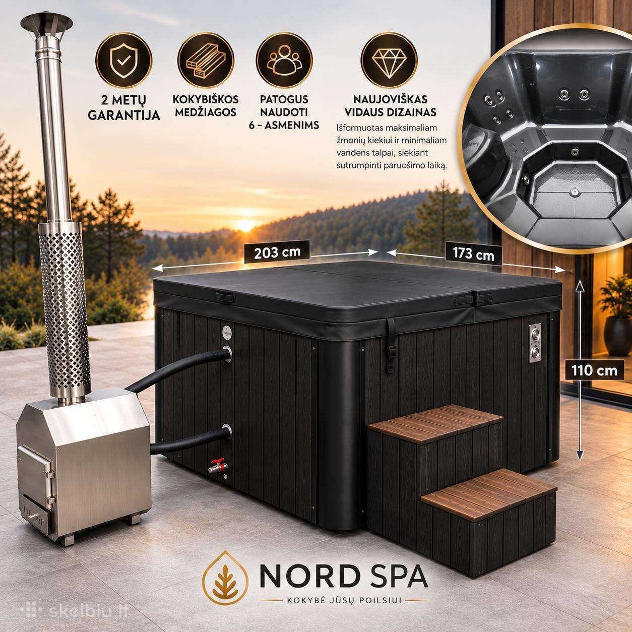 Kubilai Jacuzzi Kvadratinis / Stačiakampis Kubilas