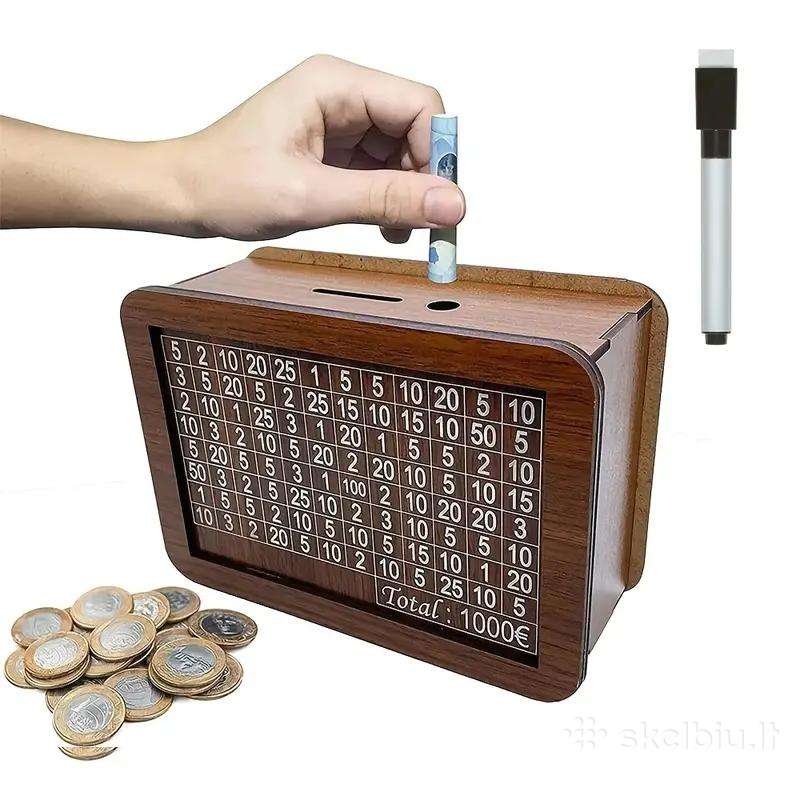 Medinės taupyklės 1000, 2000, 3000, 10 000