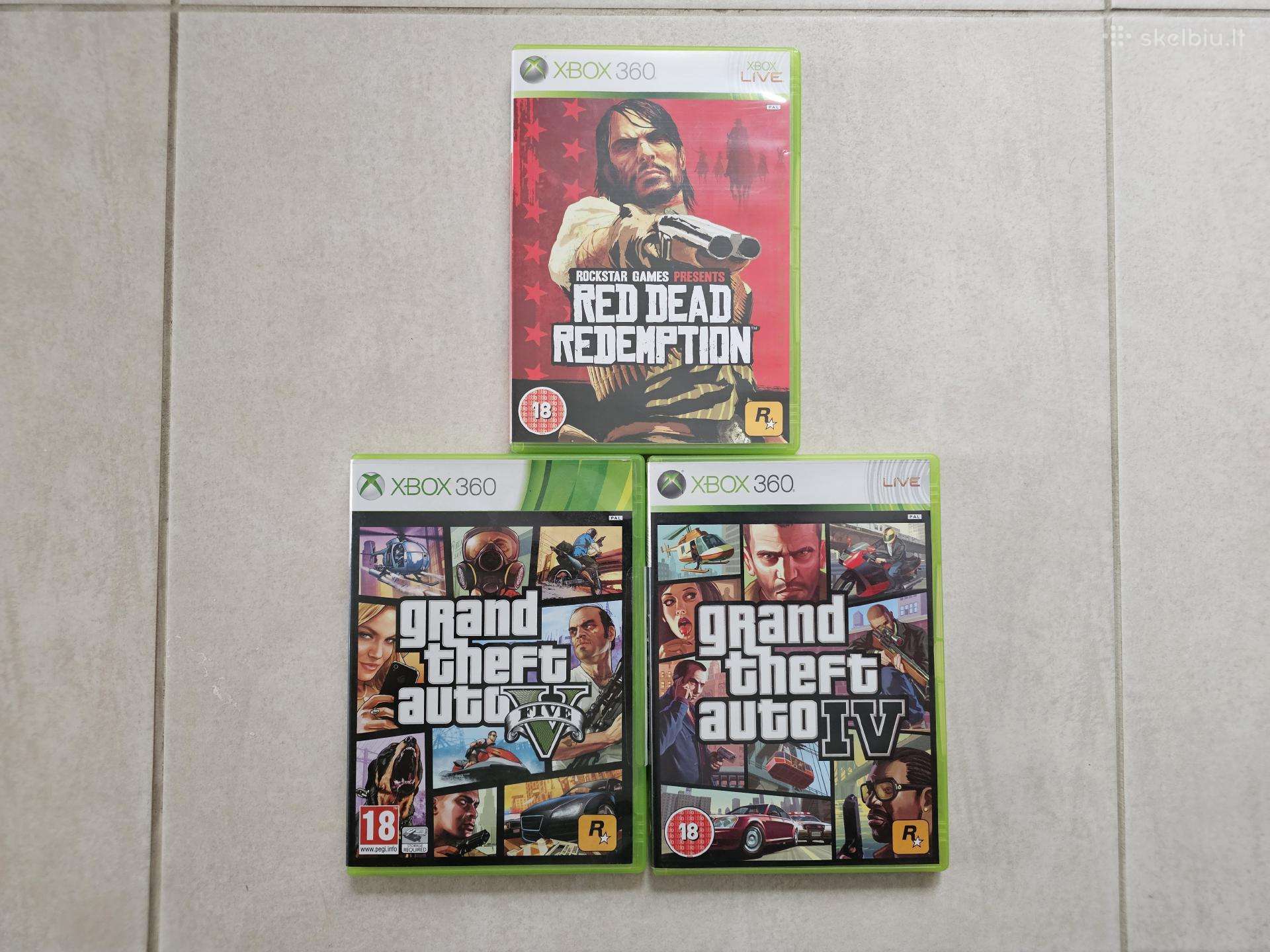 Xbox 360 Gta4 Gta5 Rdr zaidimai