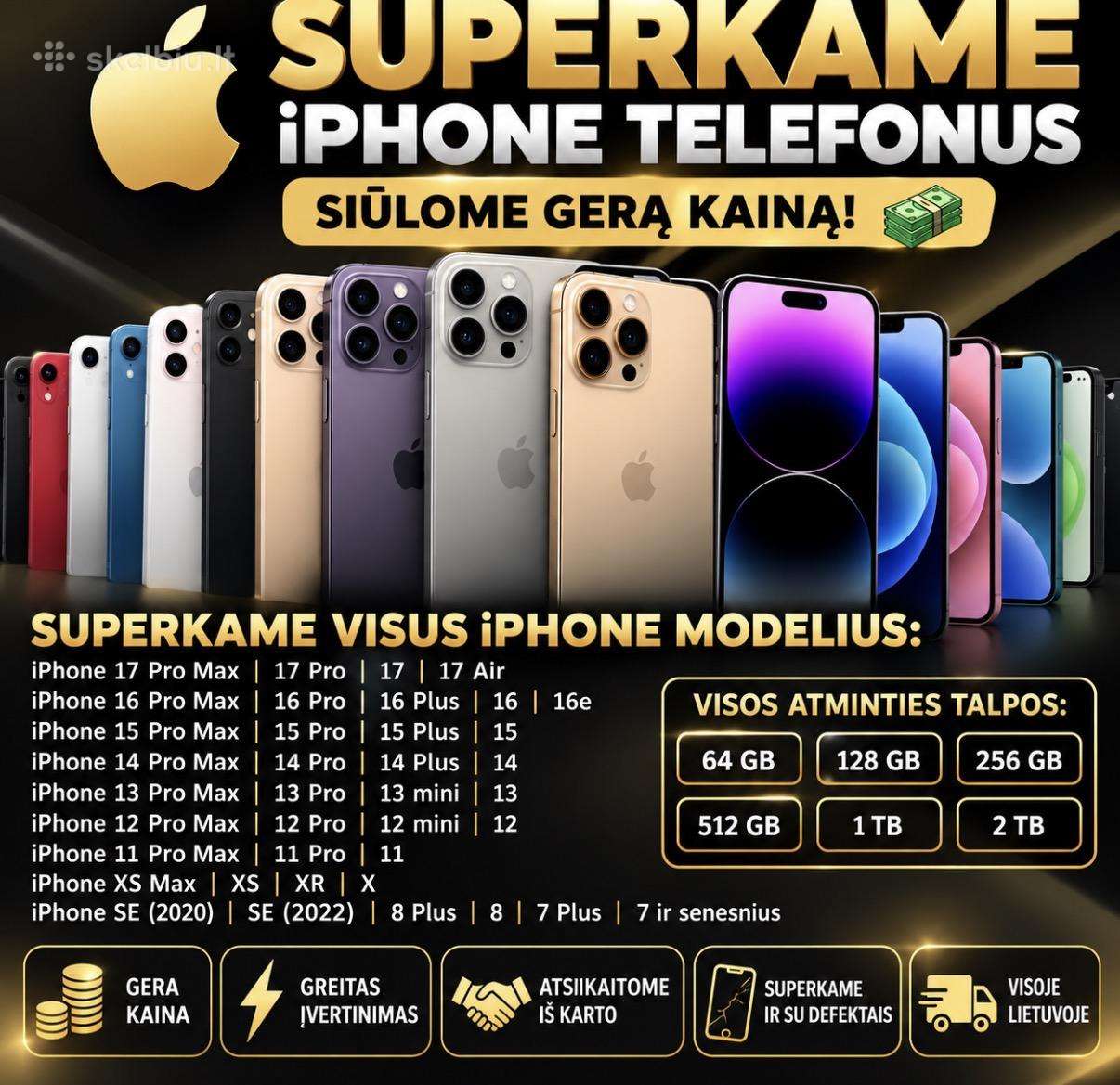 Sperkam Apple iPhone telefonus ! už gerą kainą