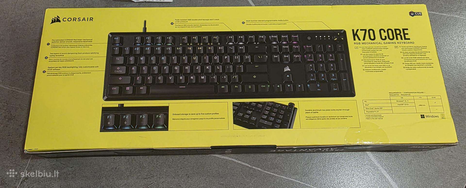 Corsair K70 Core Rgb mechaninė klaviatūra