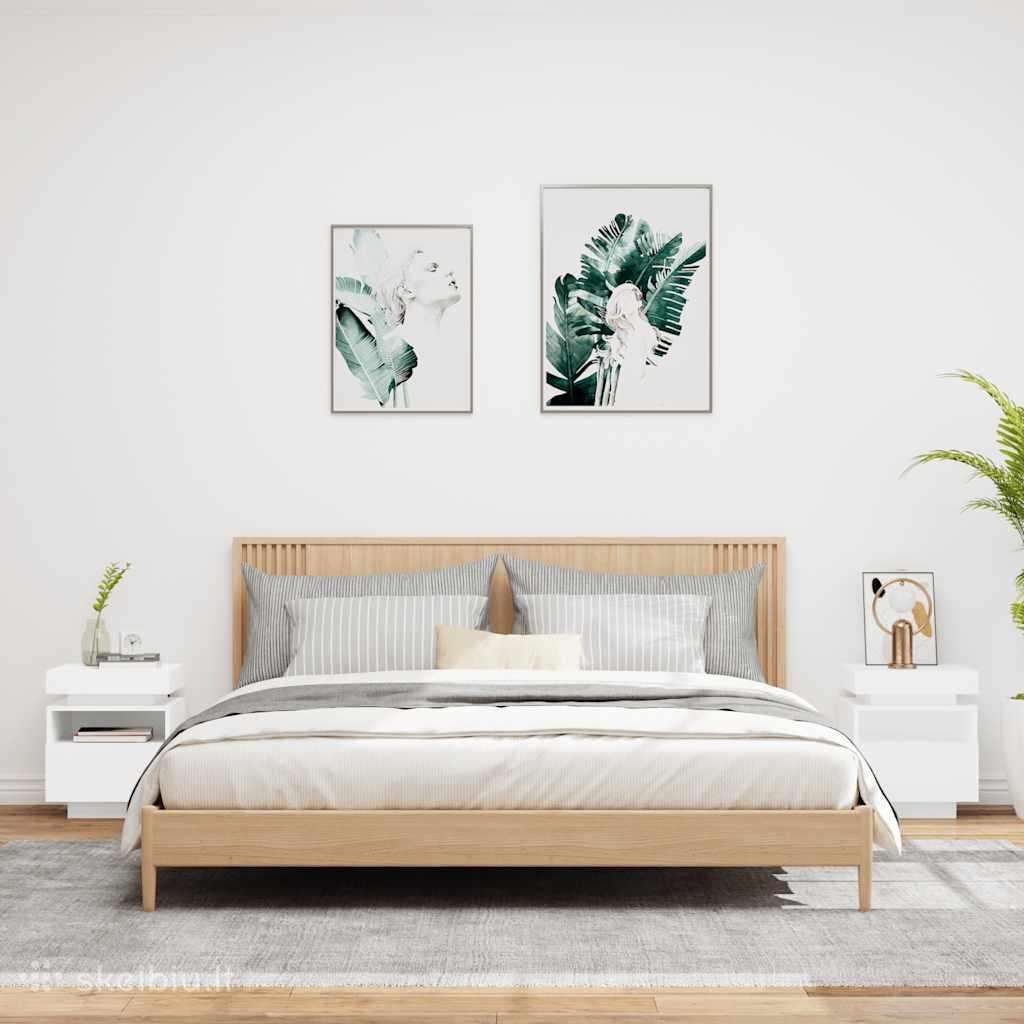 Naktinės spintelės su LED , 2vnt. vidaxl(836785)