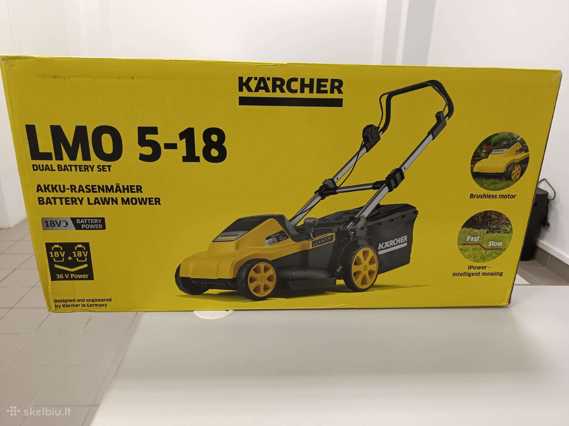 Nauja akumuliatorinė vejapjovė Karcher