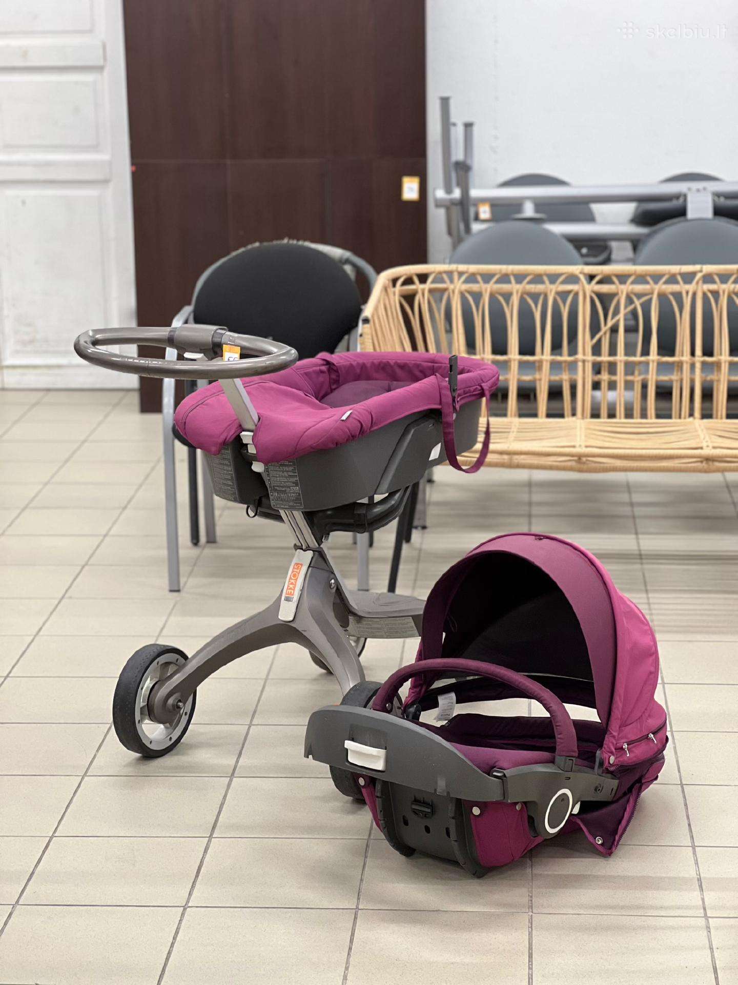 Violetinis Stokke vaikiškas vežimėlis
