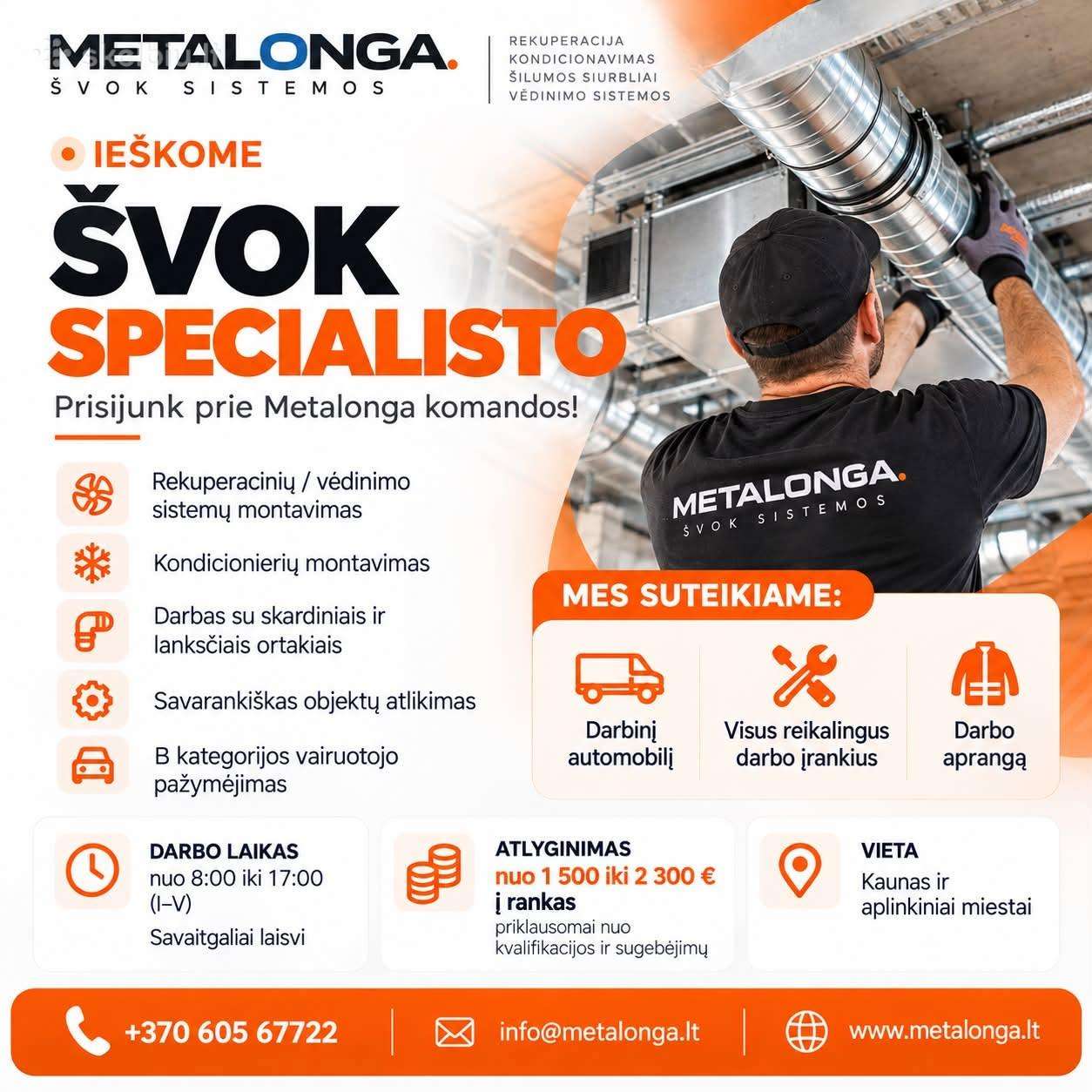 Ieškome rekuperacijos/vėdinimo montuotojo