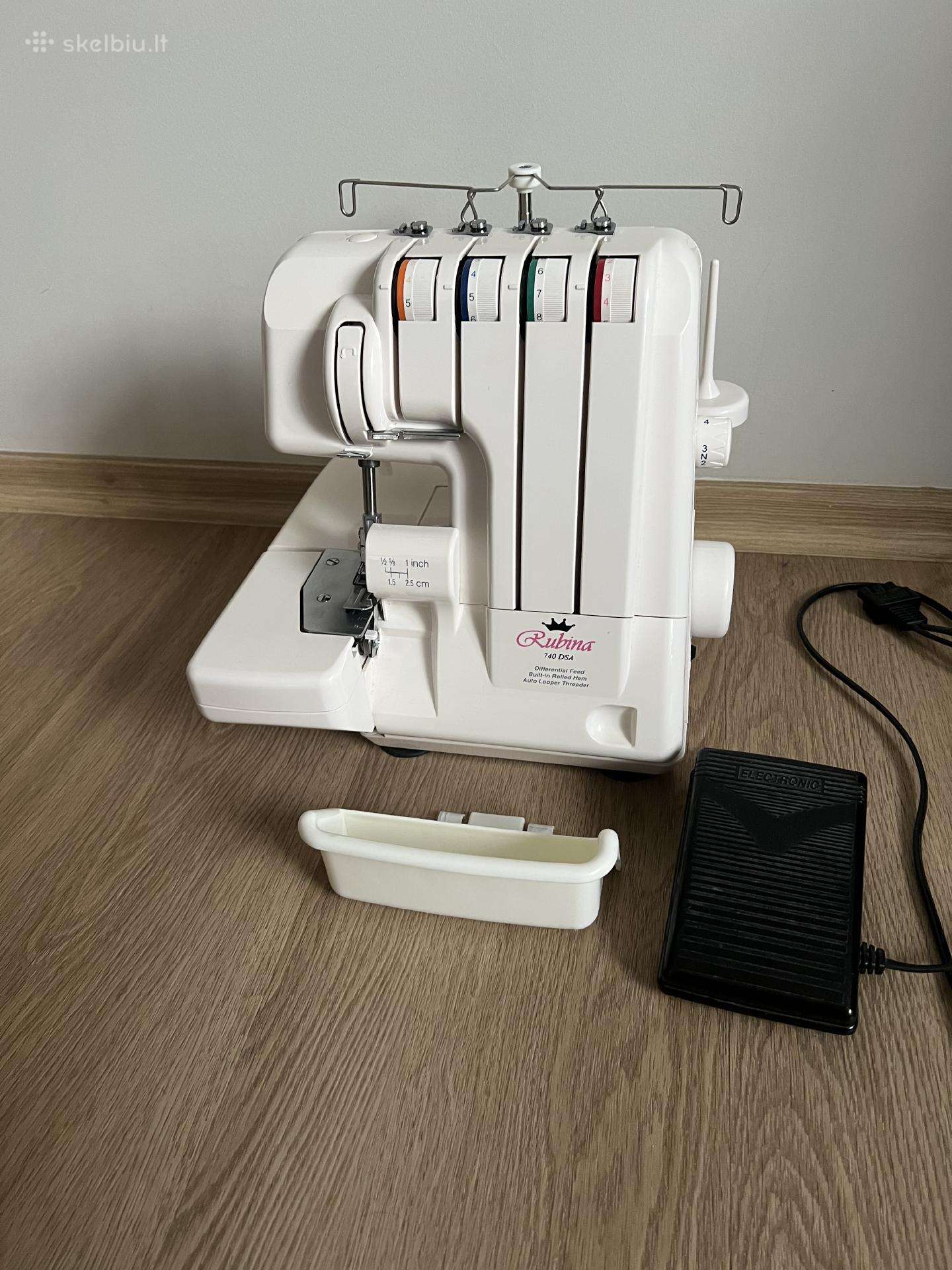 Rubina 740 Dsa 3/4 siūlų overlokas su pedalu