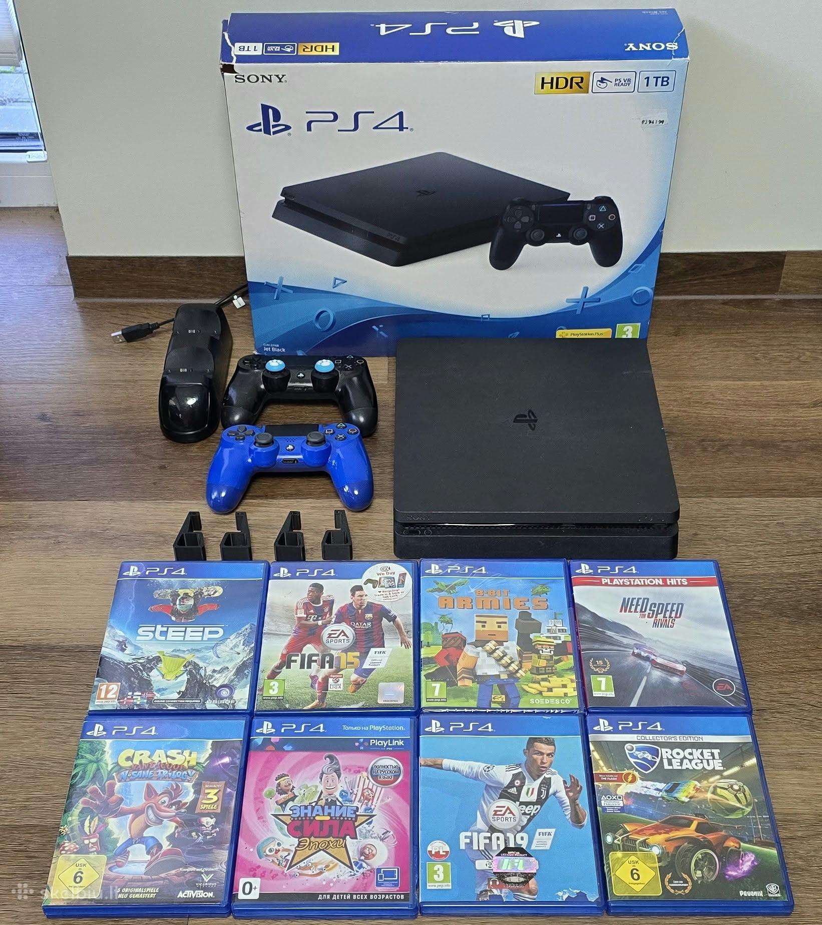 Playstation 4 slim 1tb su vaikiškais žaidimais
