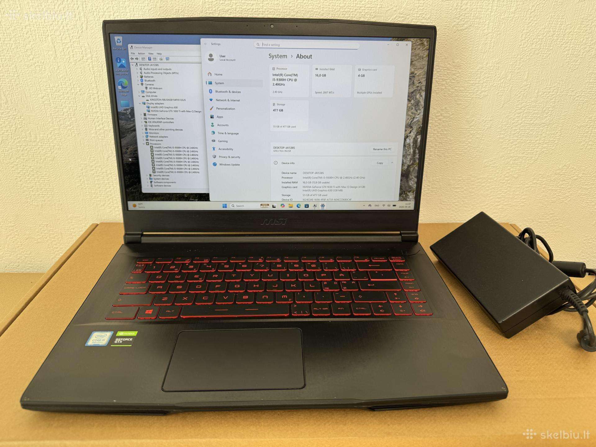 Msi Thin 15.6fhd 120hz i5 4.1ghz 16gb Gtx1650ti