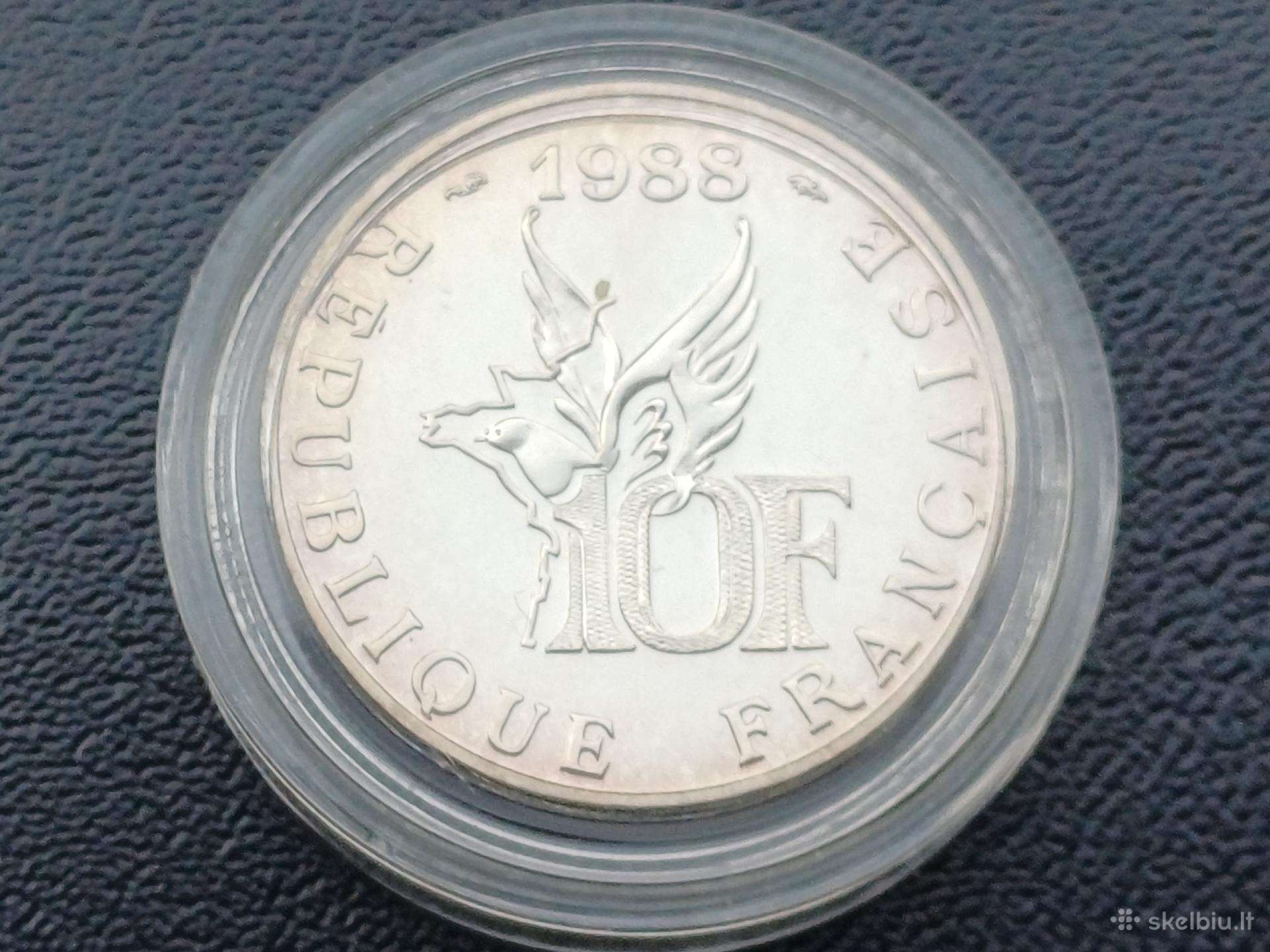 10 frankų 1988m. Prancūzija sidabras 900