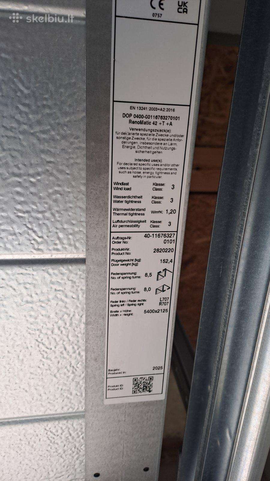 Hörmann Renomatic 42 garažo vartai 5400 2125 mm