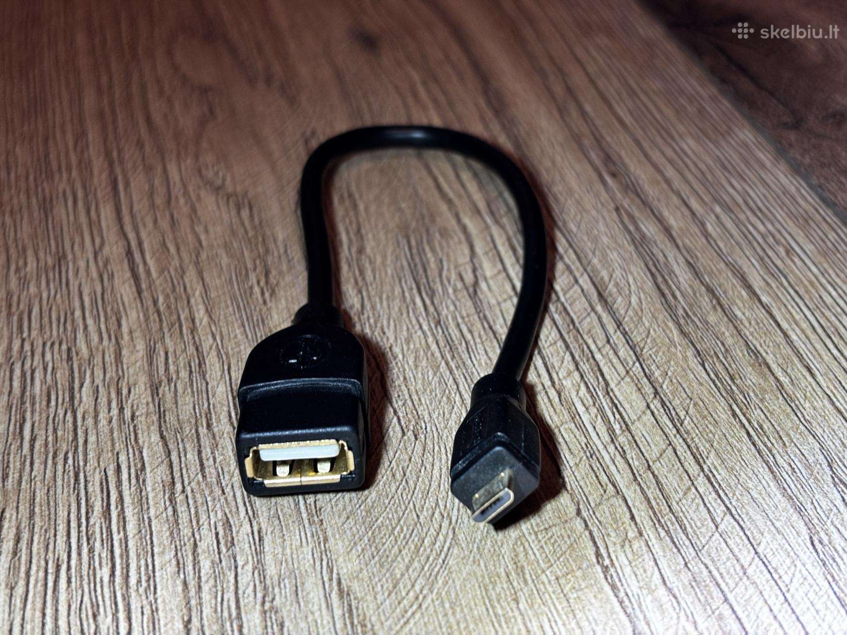 Laidas Usb 2.0 B female, Micro Usb A male, 24 cm